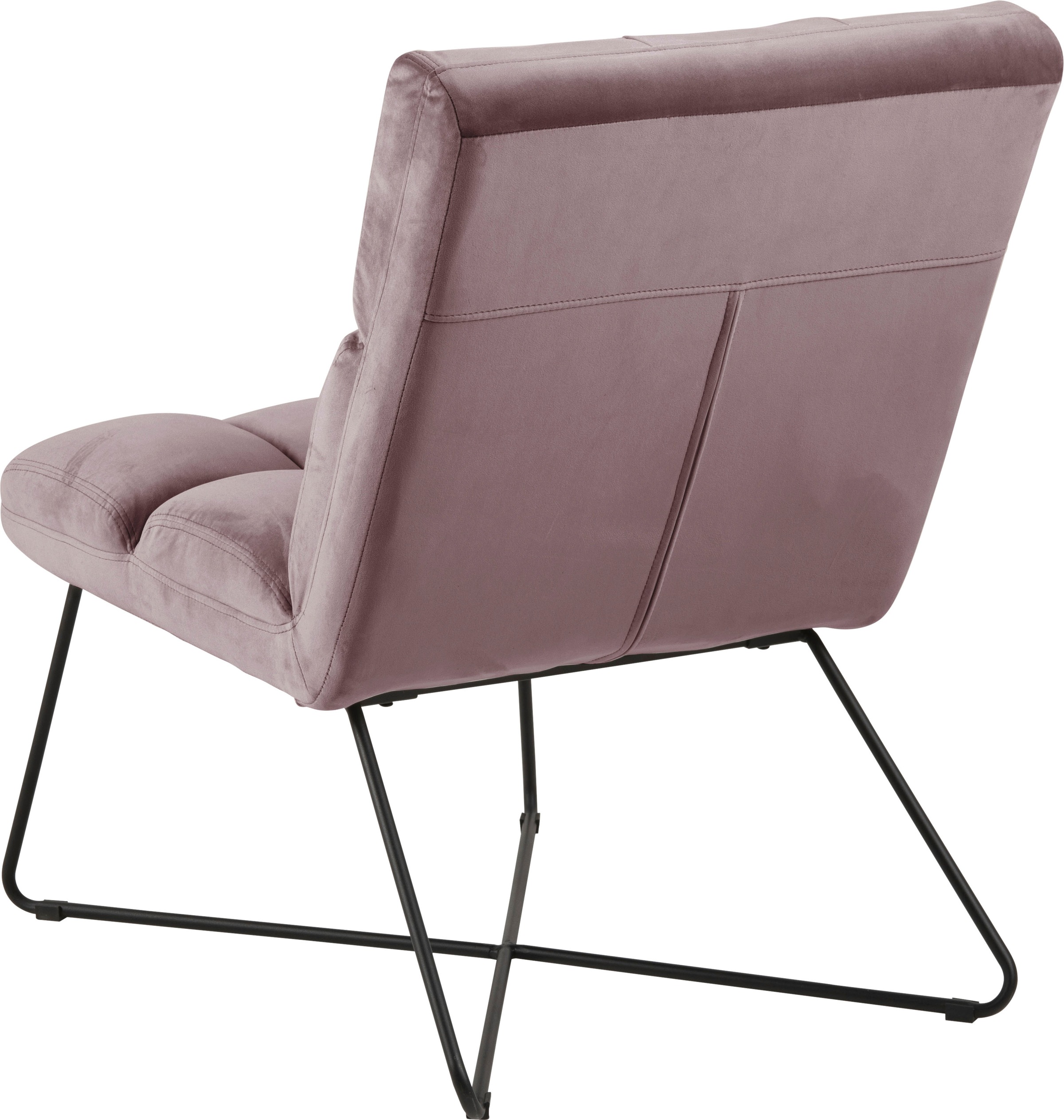 ACTONA GROUP Loungesessel 1,  Samtvelours und quadratische Steppnähte, verschiedene Variationen