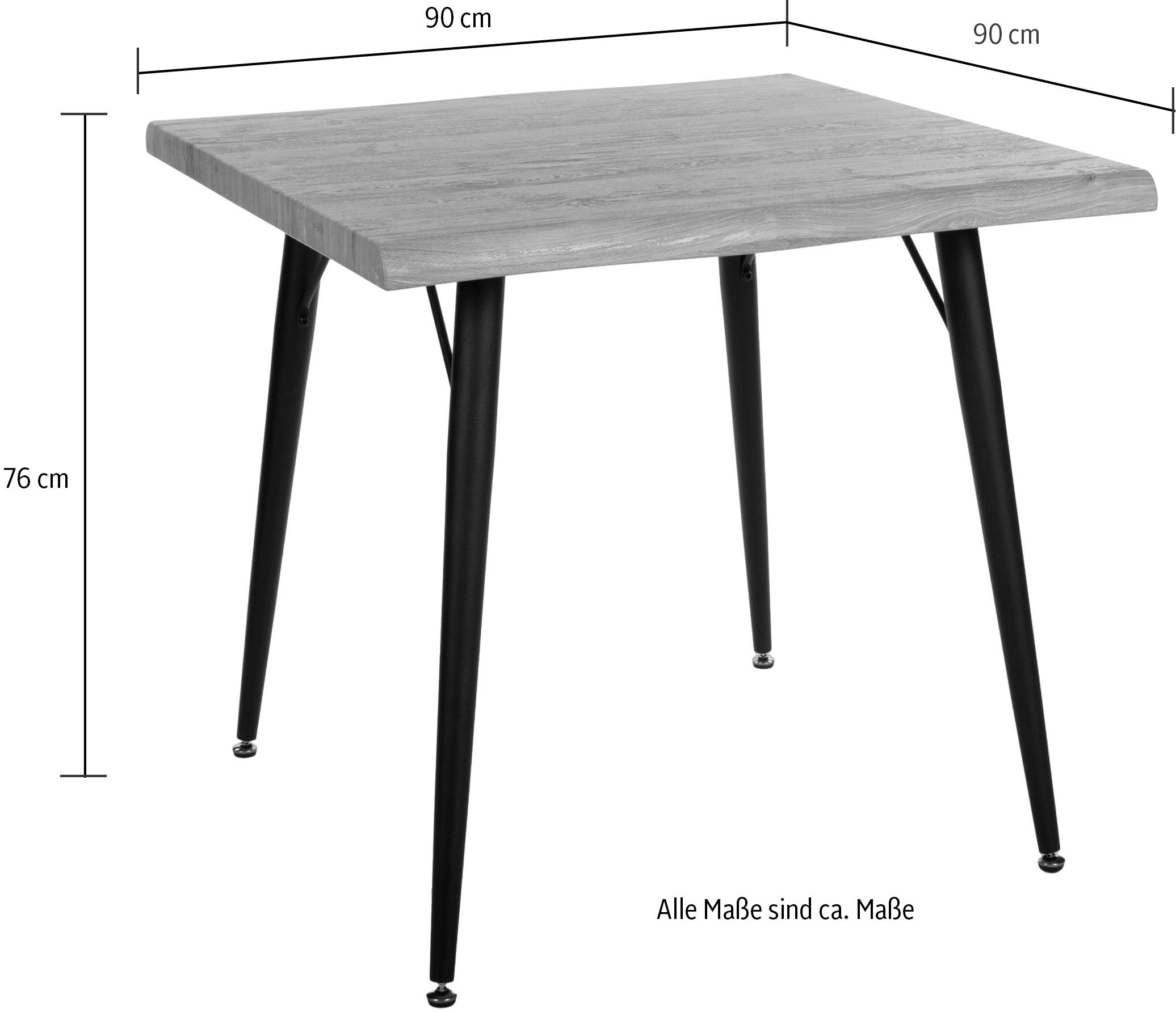 Duo Collection Esstisch »Tailin Tisch Baumkantentisch«, Massives Metallgestell, Belastbarkeit bis 100 kg