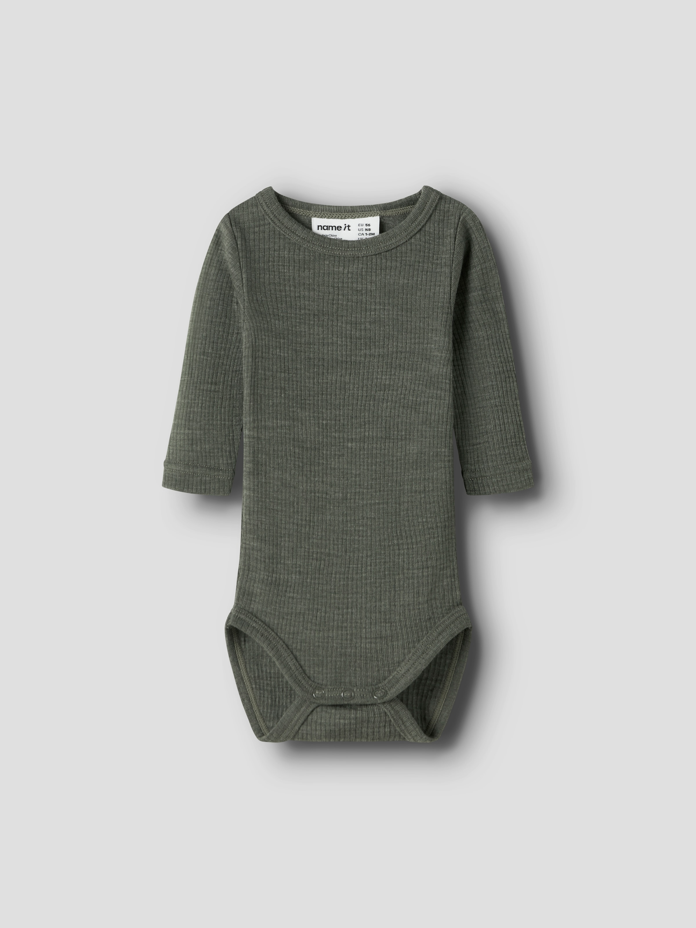 Name It Langarmbody »NBNWAX WOOL RIB LS BODY NOOS« aus reiner Merinowolle