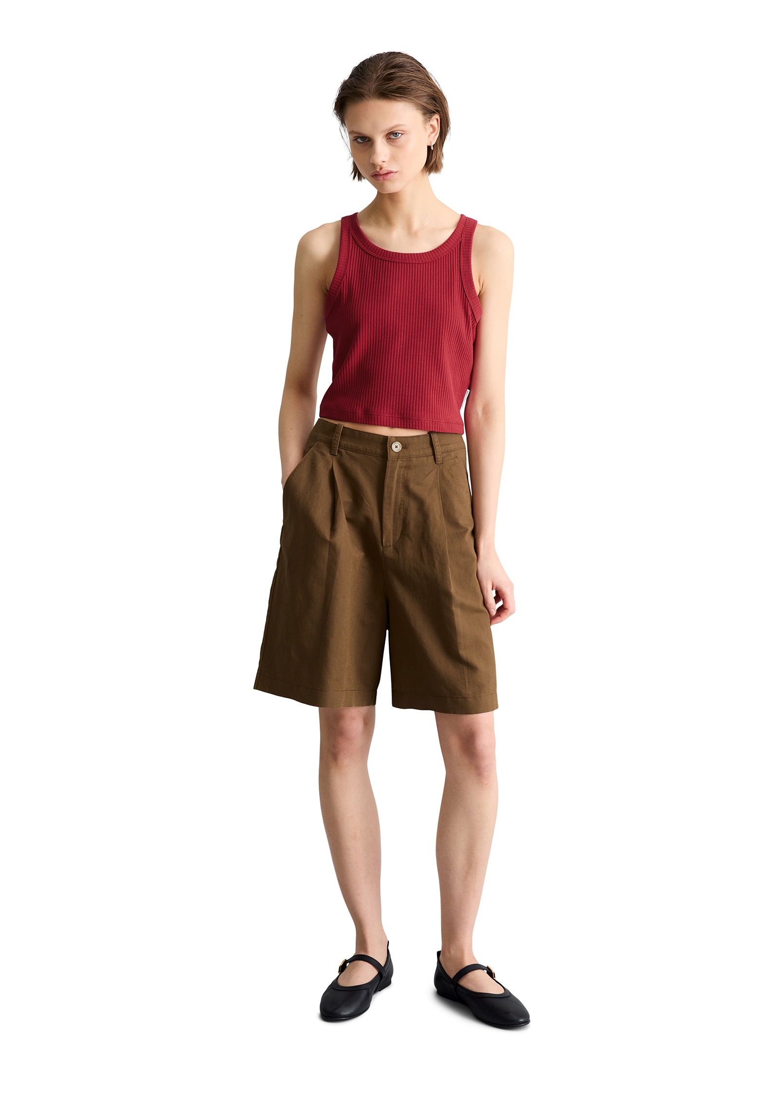 Marc O'Polo DENIM Tanktop slim cropped aus Stretch-Jersey