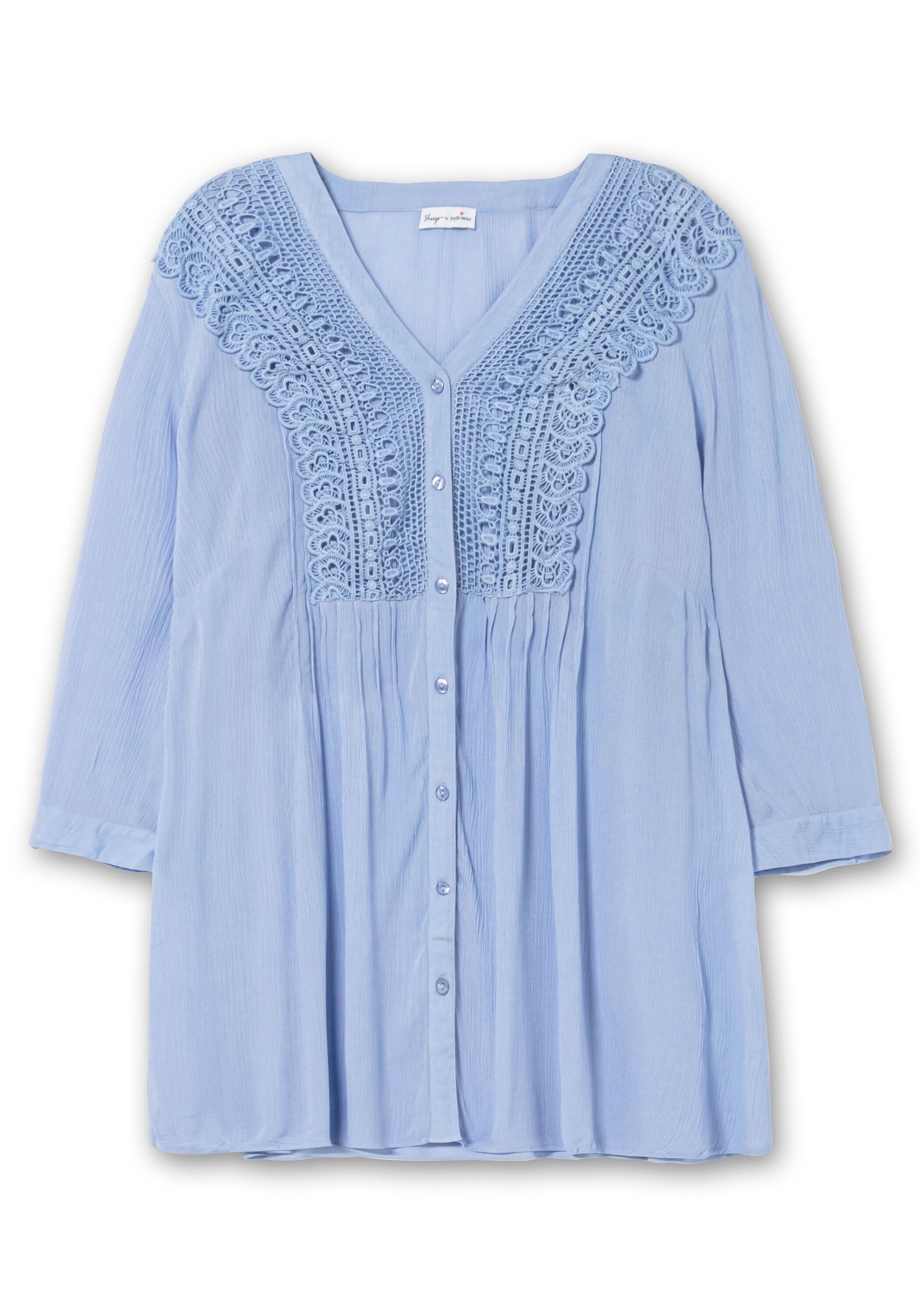 Sheego Longbluse »Bluse mit Häkelspitze und Biesen«