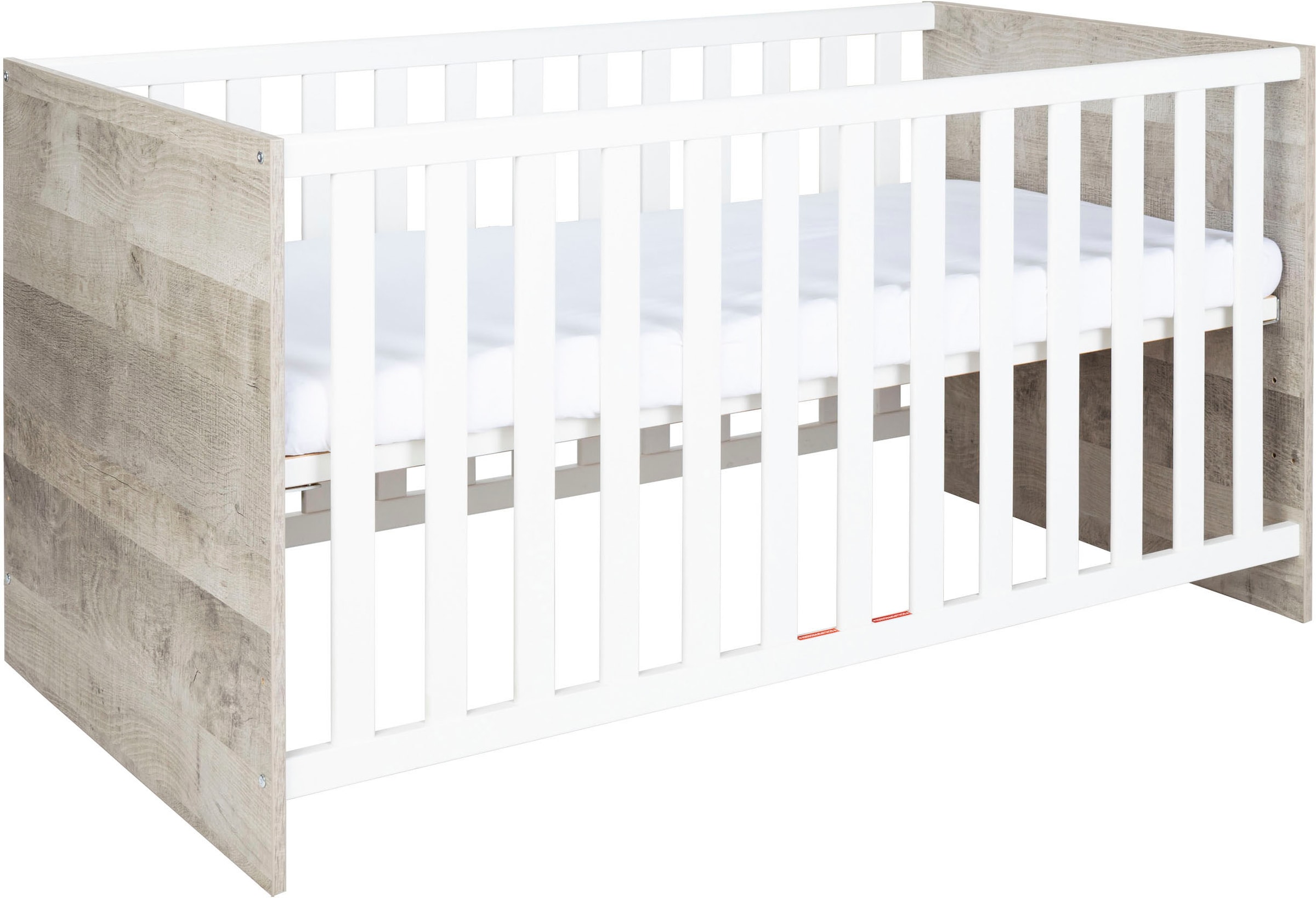 Lüttenhütt Babyzimmer-Komplettset »Henning«, (Set, 5 St.), Kleiderschrank, Kinderbett, Wickelkommode, Seiten und Wickelkomm-Regal