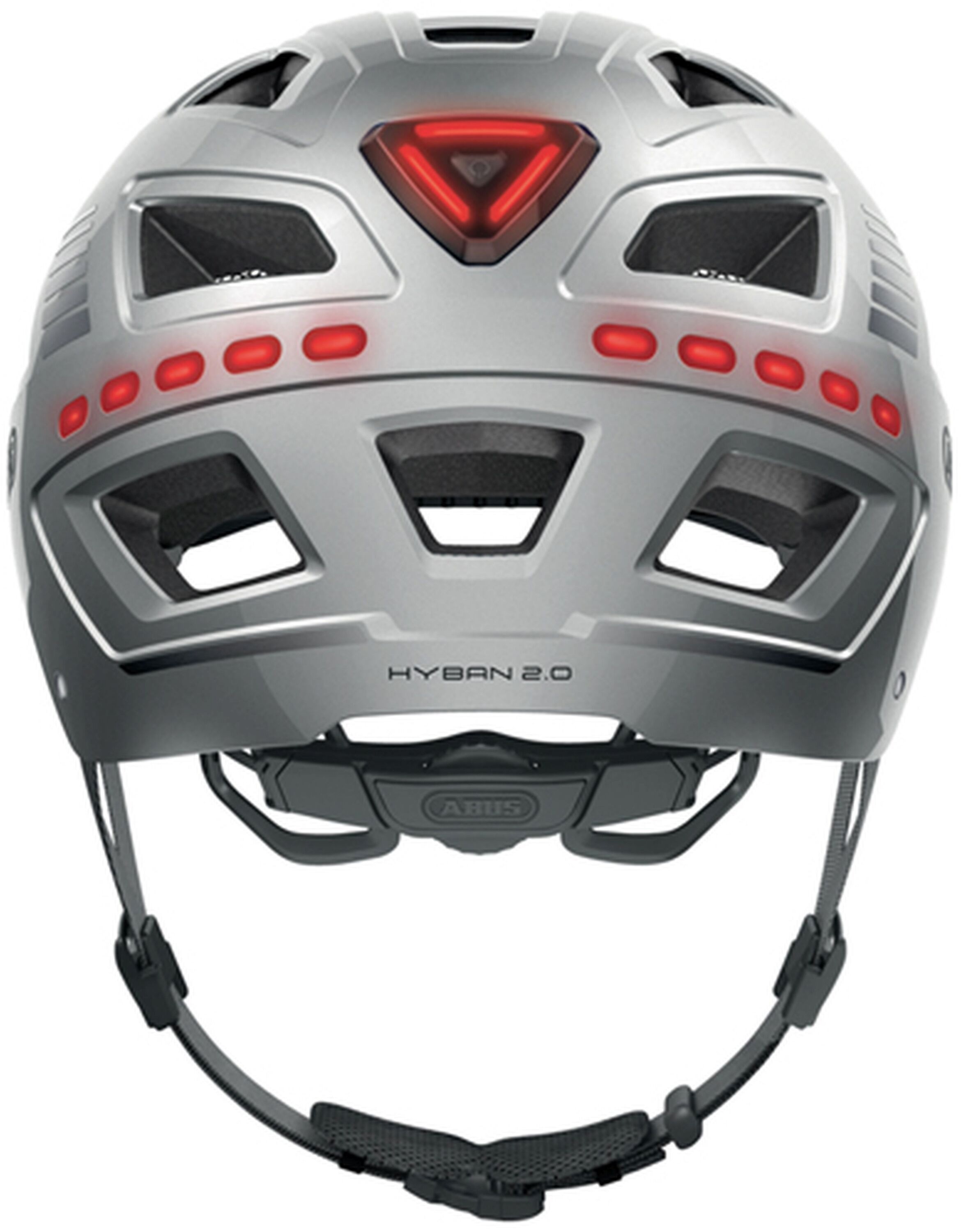 ABUS Fahrradhelm »Fahrradhelm "Hyban 2.0 LED" silber«