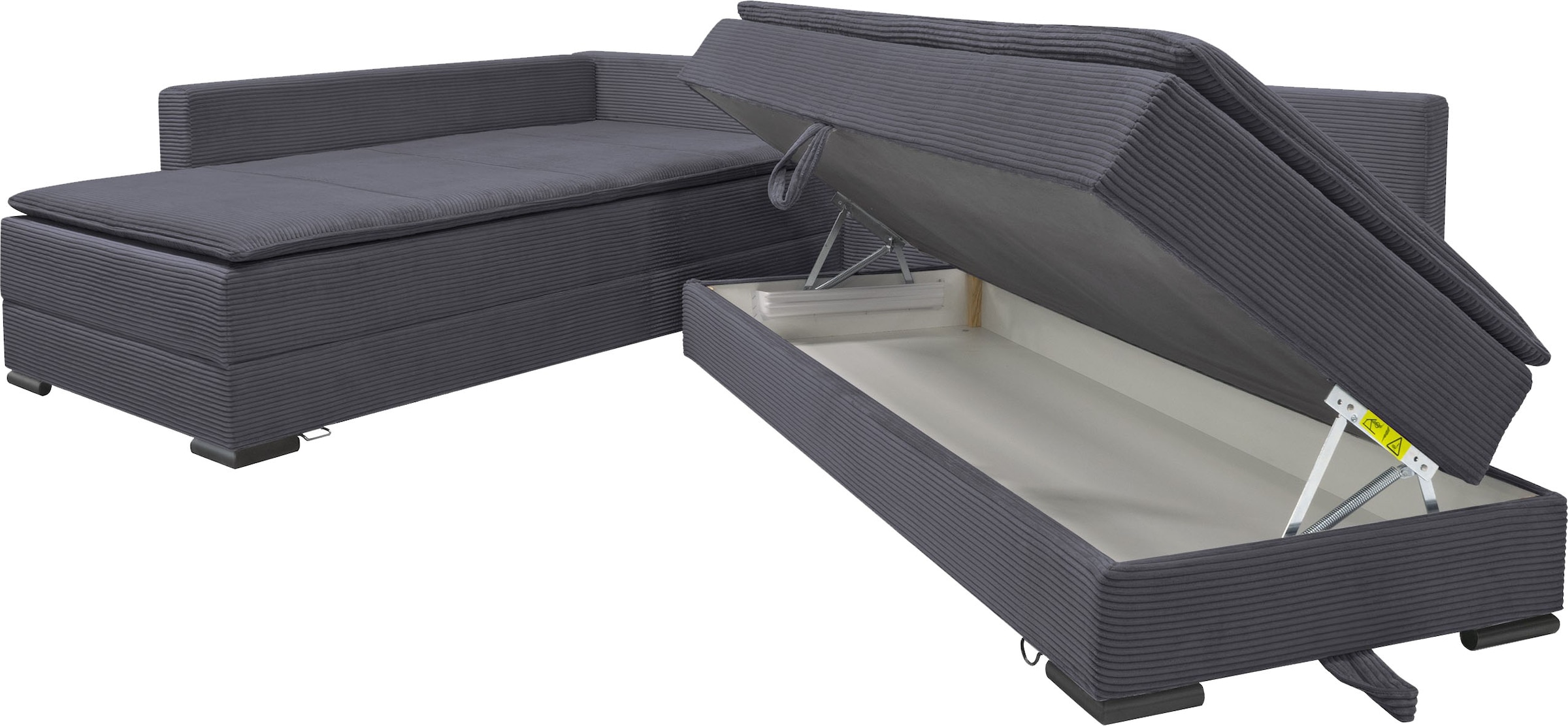 INOSIGN Ecksofa »Night & Day L-Form mit Dauer-Schlaffunktion, Cord-Bezug!«, inklusive Bettfunktion und Bettkasten