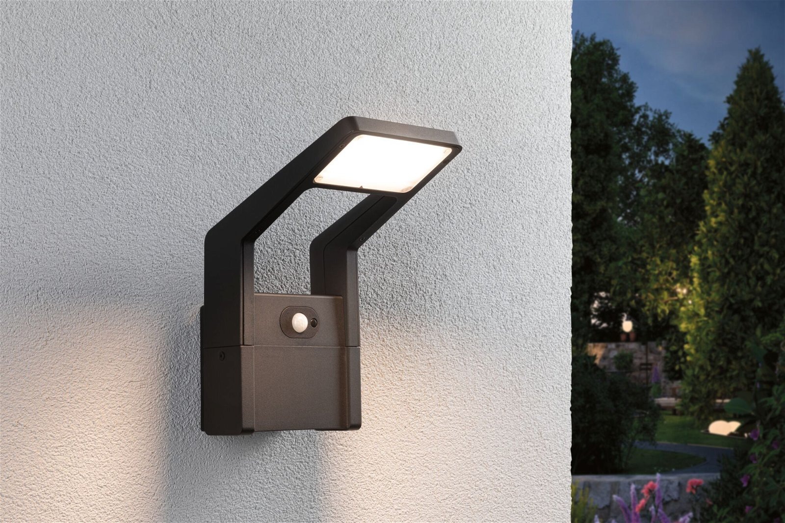 Paulmann LED Außen-Wandleuchte »Juntea IP44 140x217mm 3000K 11W 900lm 230V Anthrazit Aluminium«, 1 flammig, Bewegungsmelder