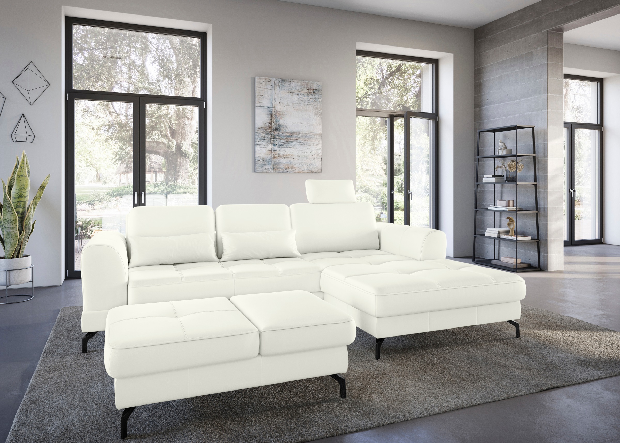 sit&more Hocker »Bendigo«, mit Klappfunktion, Bodenfreiheit 12 cm, wahlweise in 2 Fußfarben