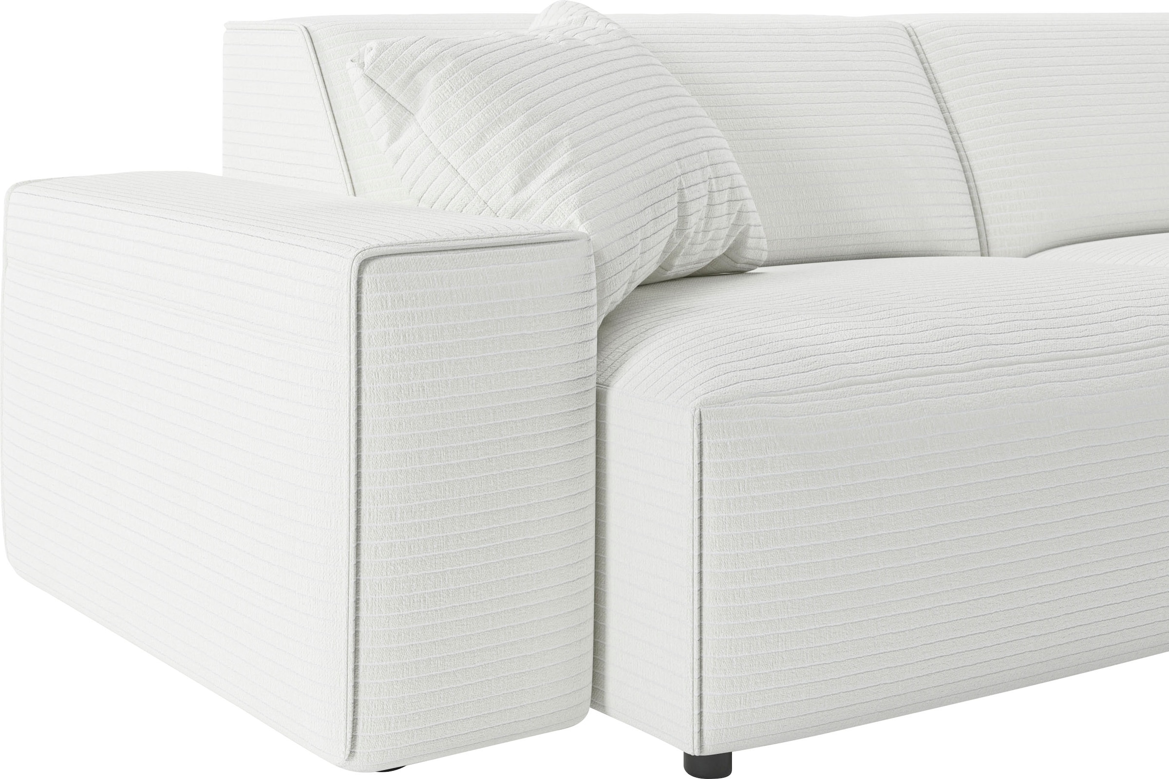 andas Ecksofa »Glimminge auch in Breitcord, Feincord, Bouclé + Easy care-Bezug«, L-Form, Breite 294, Zierkissen