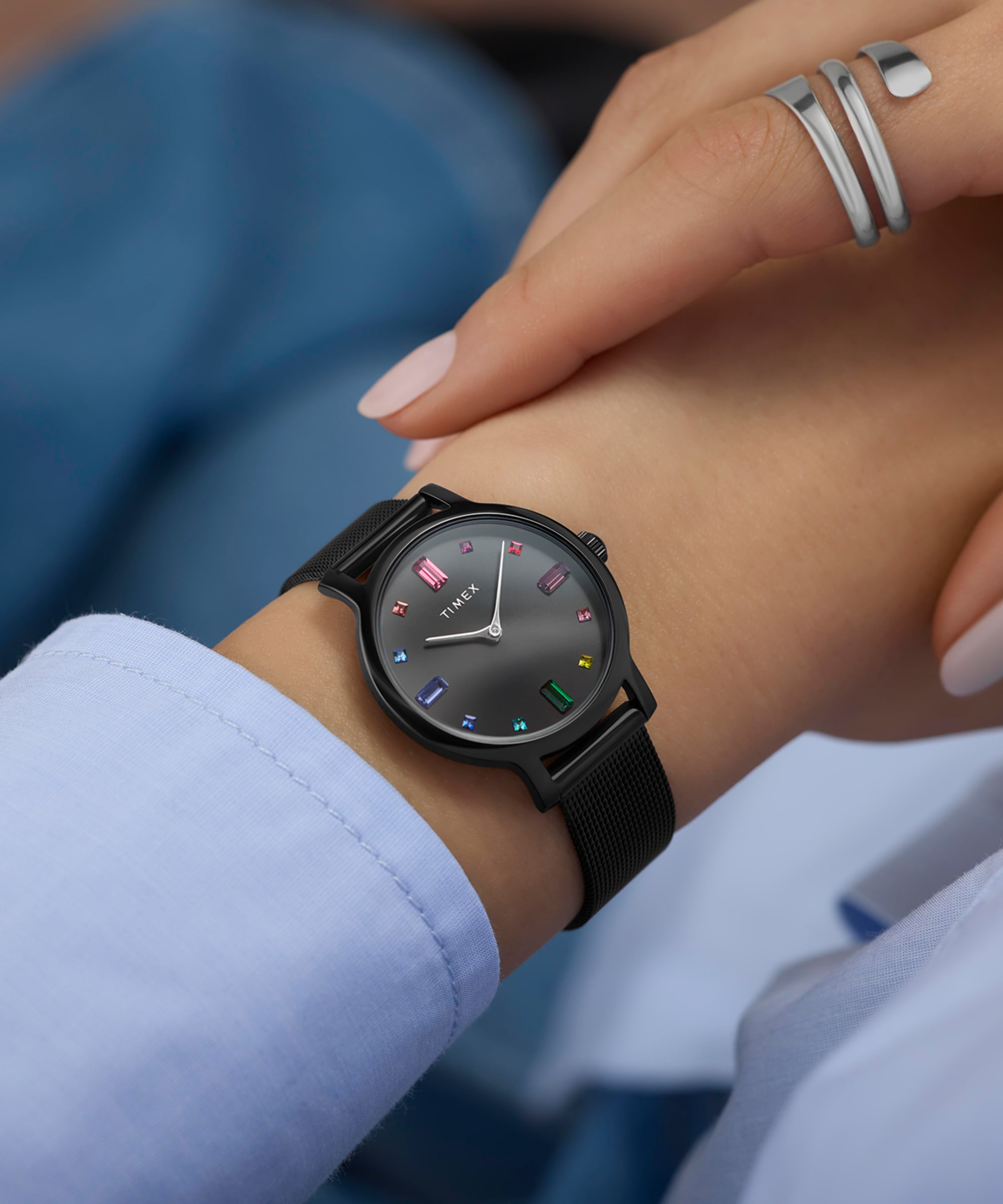 Timex Quarzuhr »TRANSCEND« Armbanduhr, Damenuhr, Edelstahlarmband, analog