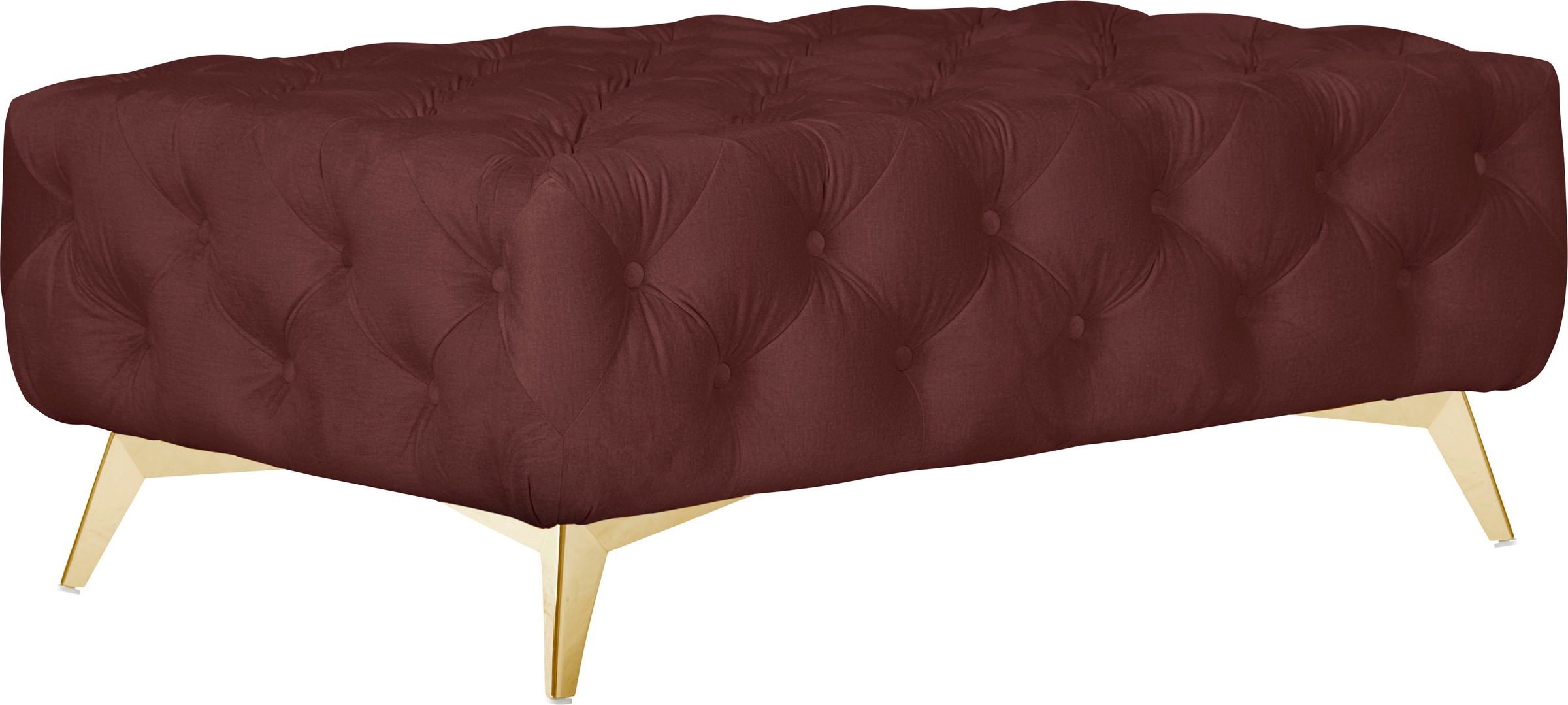 Leonique Polsterhocker »Amaury«, Chesterfield-Optik, Breite 120cm, Fußfarbe wählbar