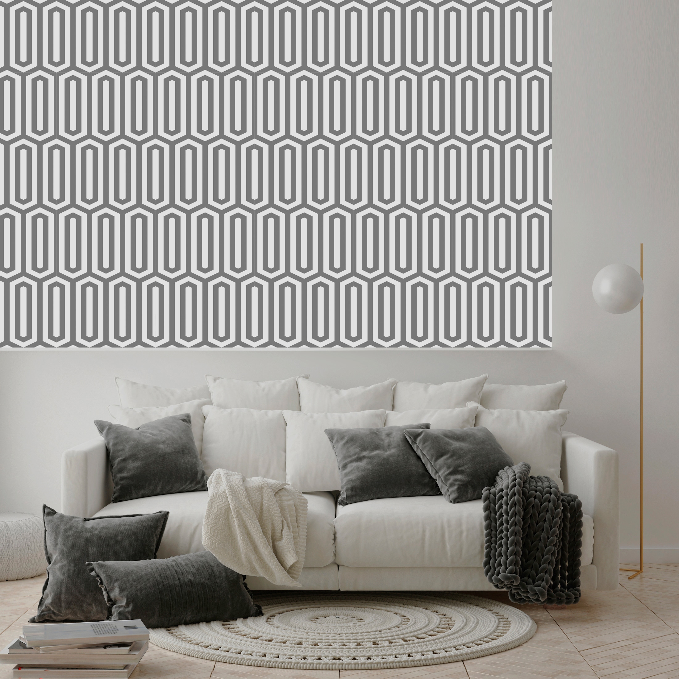 queence Vinyltapete »Greta« Farbverlauf | abstrakt | bedruckt | gemustert glatt 90x250cm, selbstklebend, kinderleichte Anbringung, , Sticker