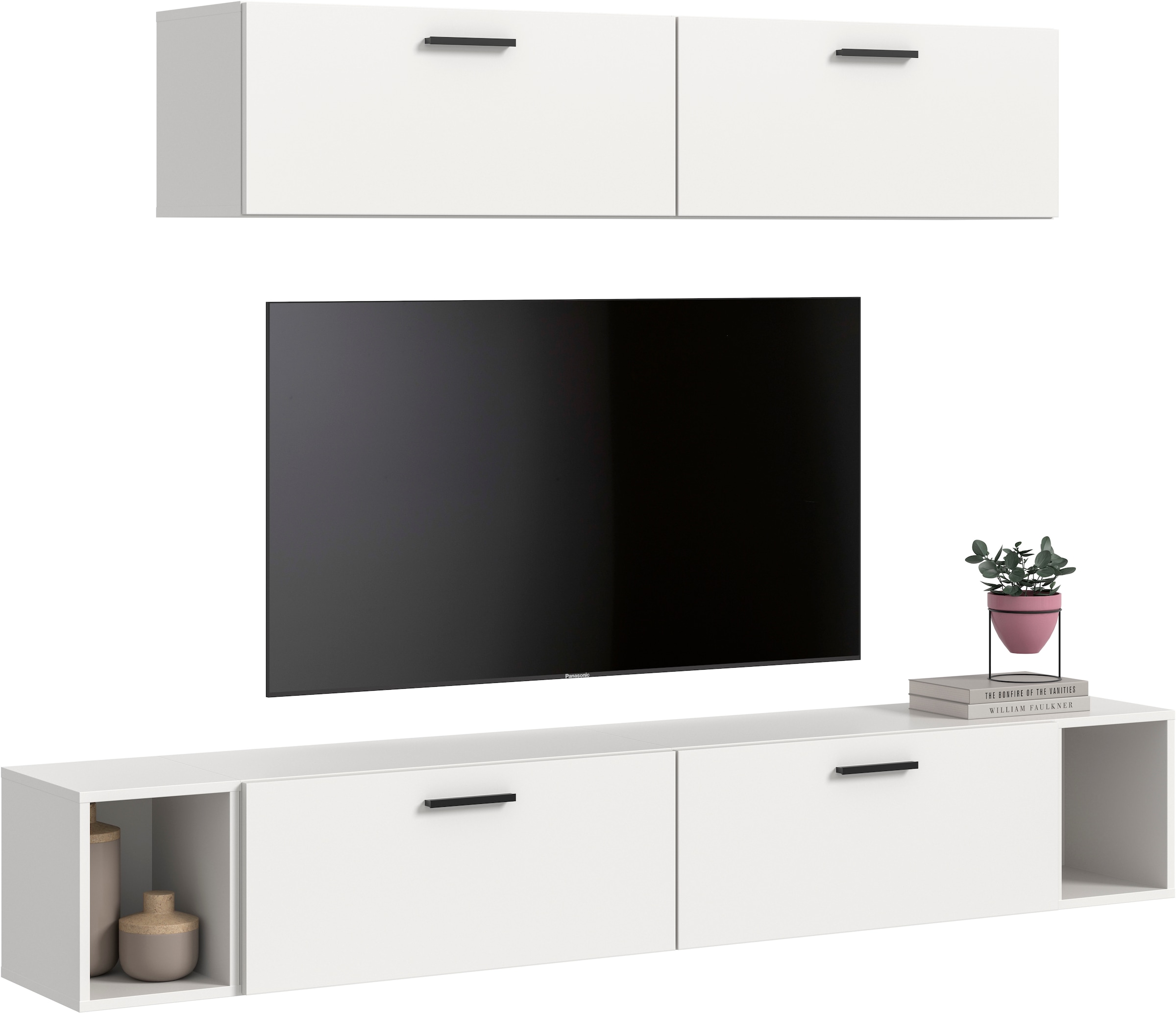 Home affaire Schrank-Set »ENESTE, 6-teilig, in verschiedenen Farben, individuell kombinierbar« verschiedenste Kombinationmöglichkeiten, stehend oder hängend, 2 Stk. tlg.