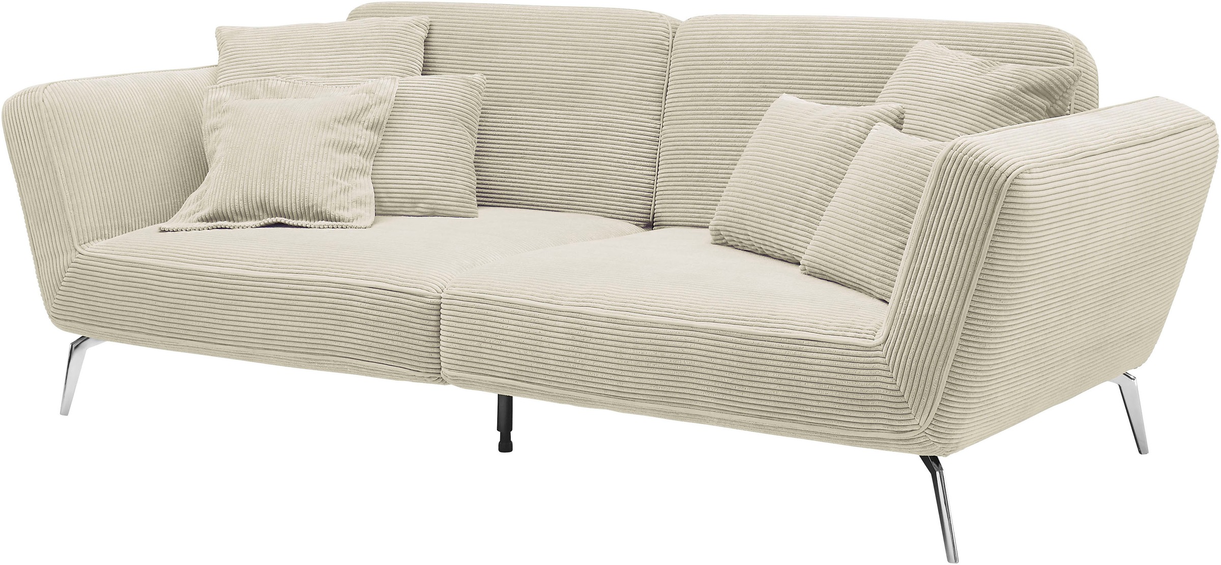 set one by Musterring Big-Sofa »SO 4500«, Füße chromfarben, wahlweise mit Kopfstütze, Breite 260cm, in Cord