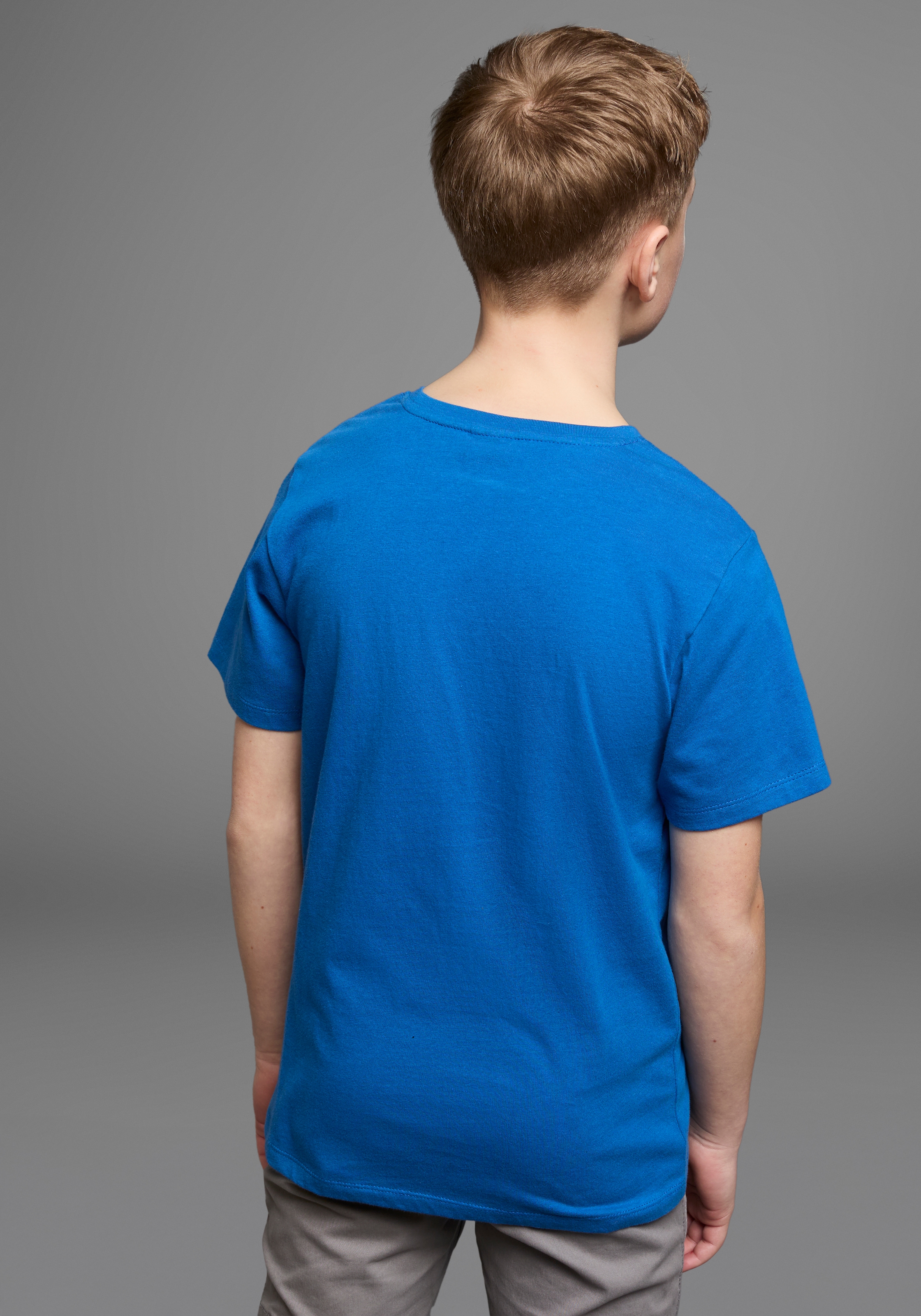 KIDSWORLD T-Shirt »Mit lässigem Druck: BIKER«, Kurzarm, bedruckt, Rundhalsausschnitt, aus Baumwolle