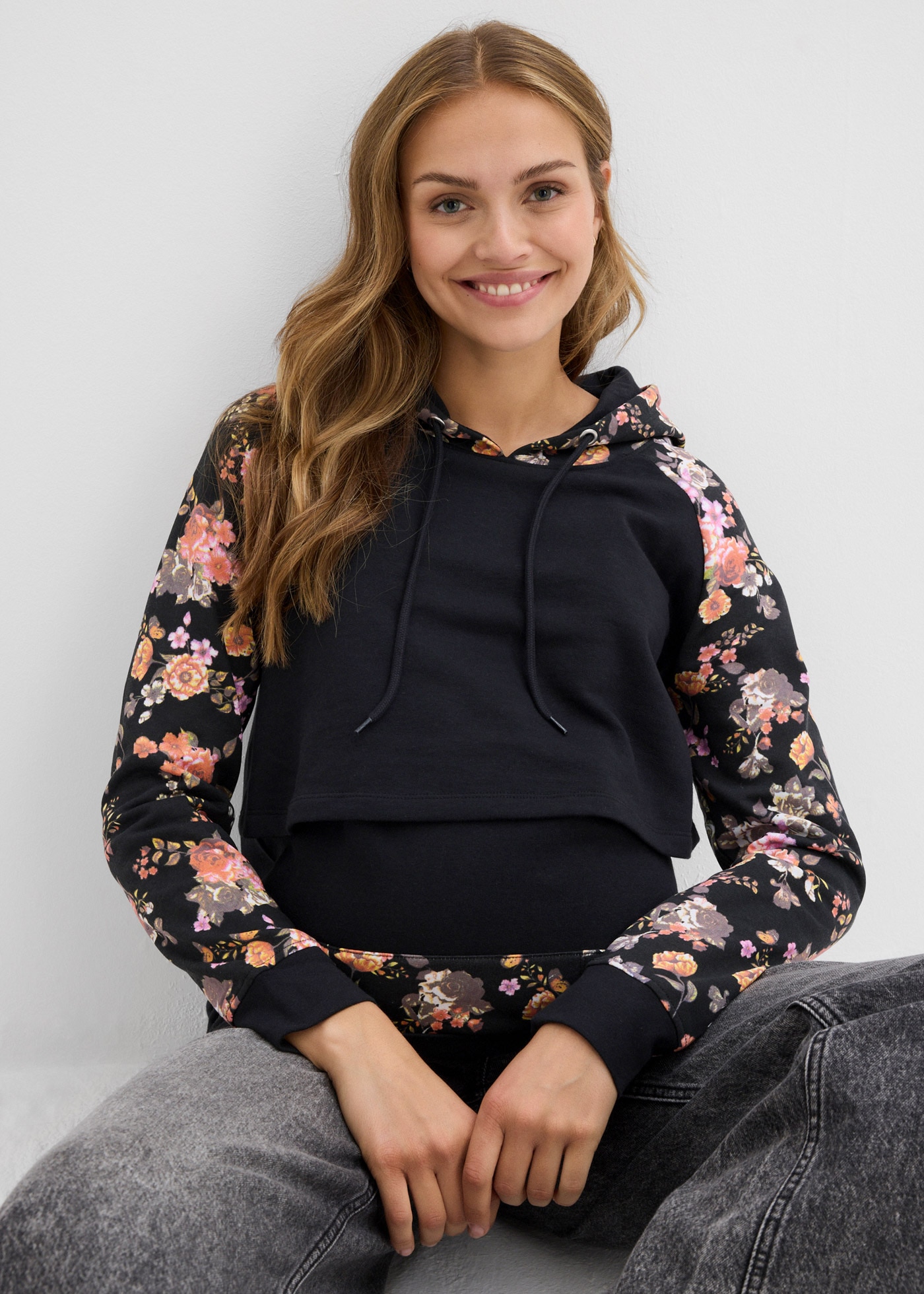 bonprix Umstandssweatshirt , Oversize Passform, für Schwangerschaft und Stillzeit
