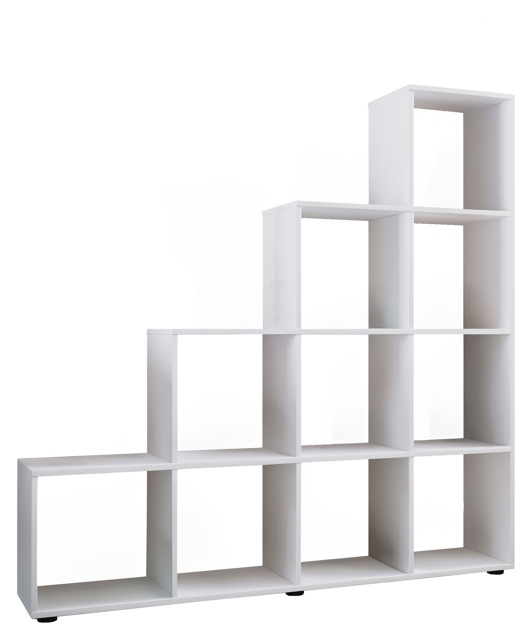 VCM Standregal »VCM Holzregal stehend | platzsparendes Regal | Maße:  H. 139 x B. 143 x T. 29 cm | Elegantes Regal stehend | Aufbewahrungsregal | Bücherregal  | Treppenregal - Napoli«