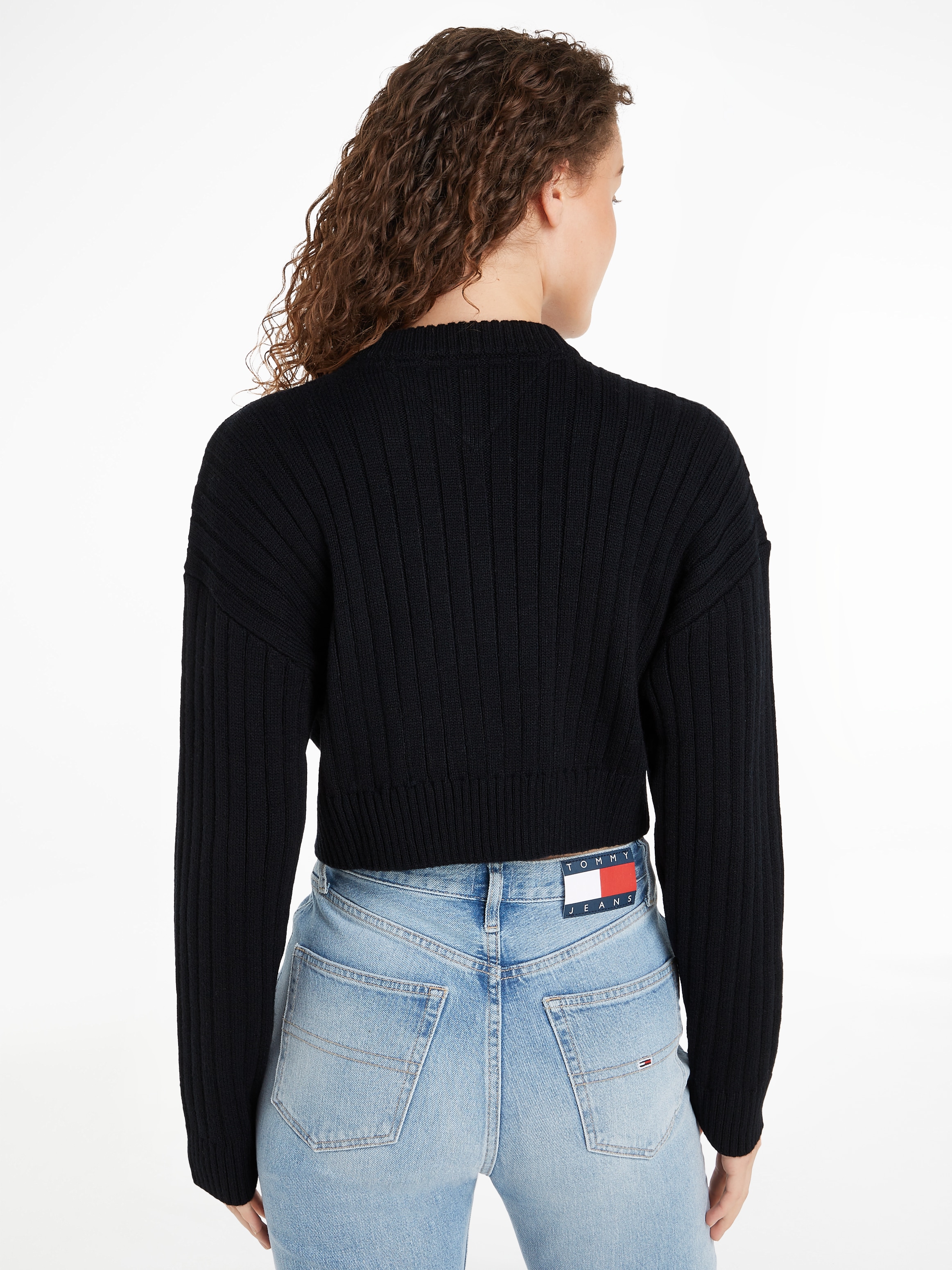 Tommy Jeans Curve V-Ausschnitt-Pullover »TJW VNCK CENTER FLAG SWEATER EXT«, Große Größen
