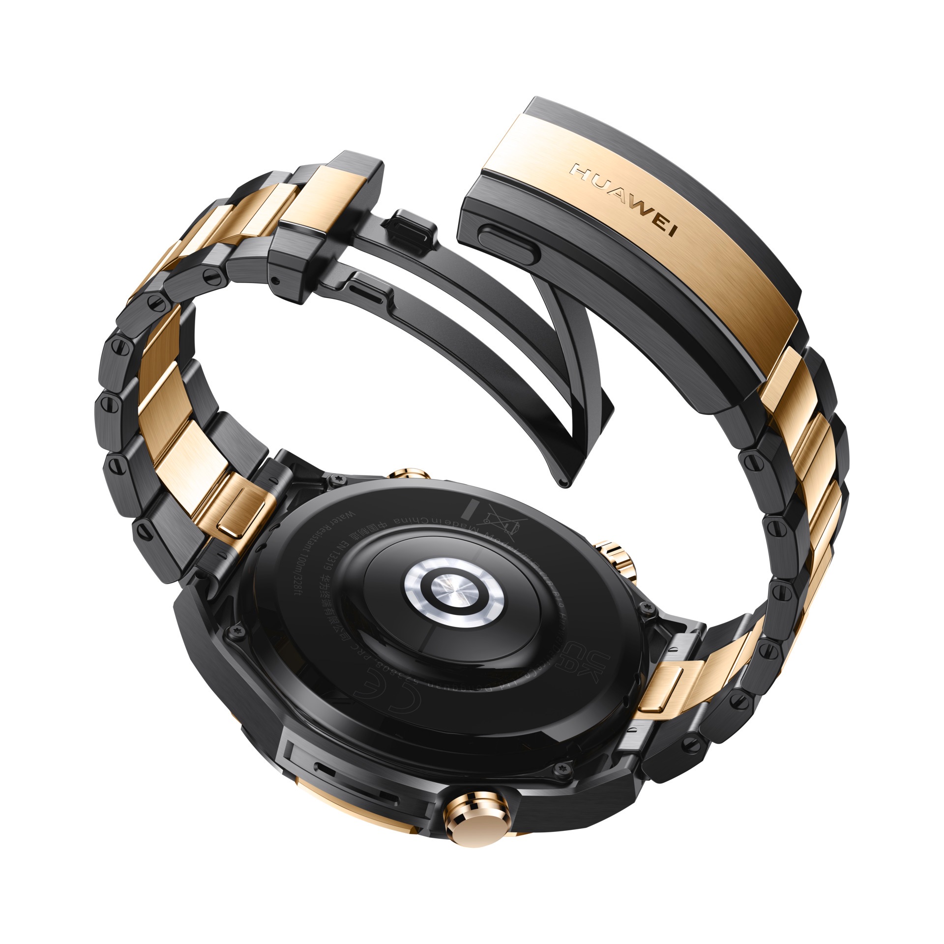 Huawei Smartwatch »WATCH ULTIMATE GOLD«, (3,81 cm / 1,5 Zoll), goldgefasste Keramiklünette, goldenes Armband aus Titanlegierung)