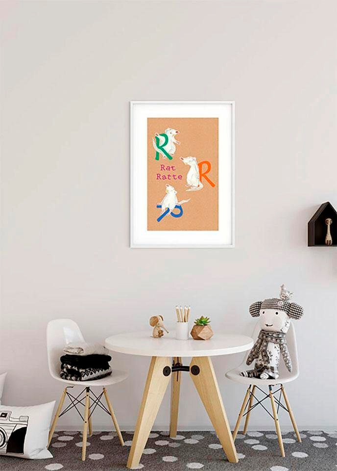 Komar Bild »ABC Animal R«, Buchstaben, (1 St.), Wandbild zur Dekoration - ohne Rahmen