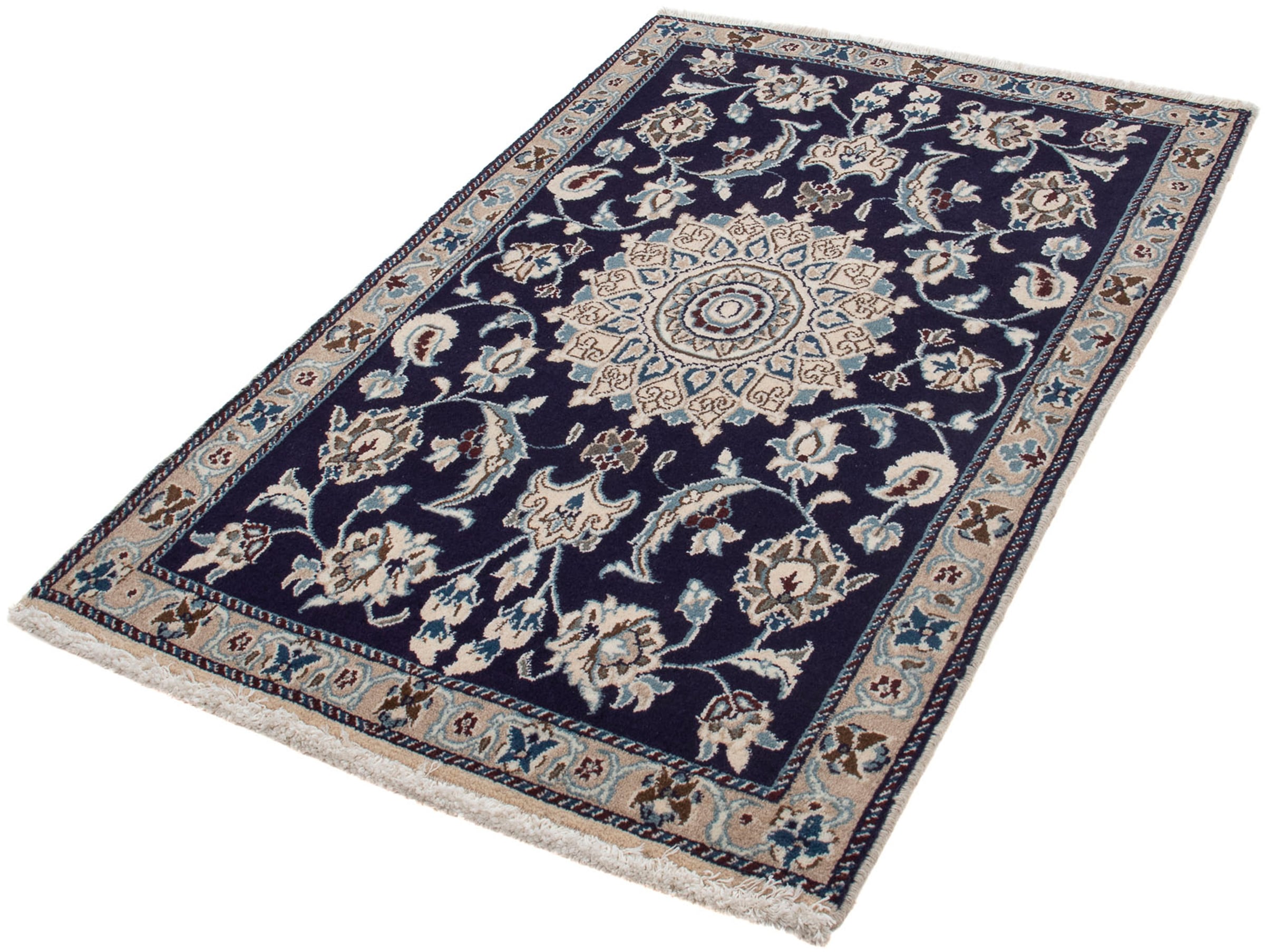 Orientteppich »Perser - Nain - 139 x 89 cm - dunkelblau«, rechteckig, Wohnzimmer,...