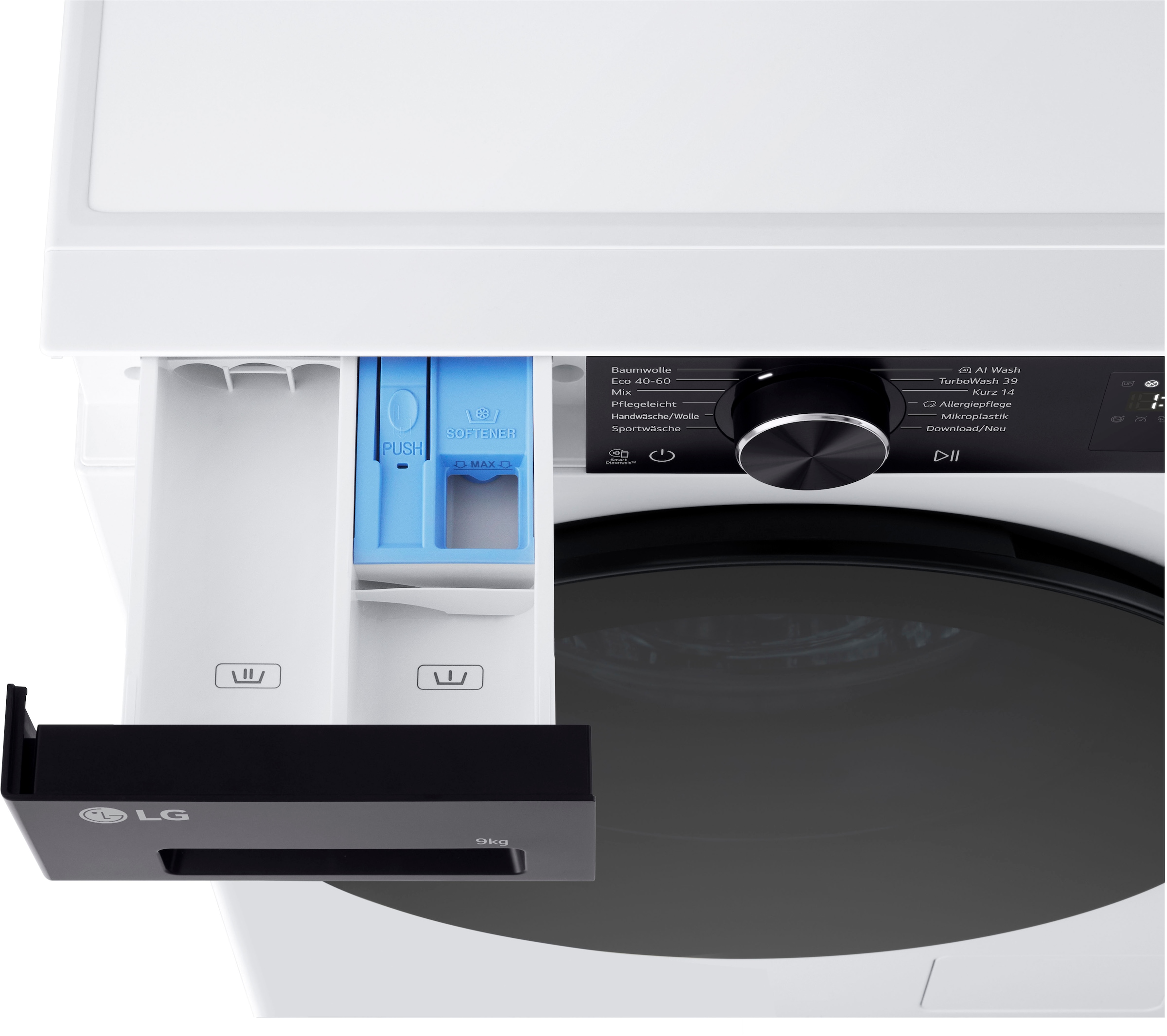 LG Waschmaschine »F4WX709YP« 9 kg 1400 U/min AI Wash, ThinQ App inkl. Programm-Download, 14-Minuten-Kurzprogramm