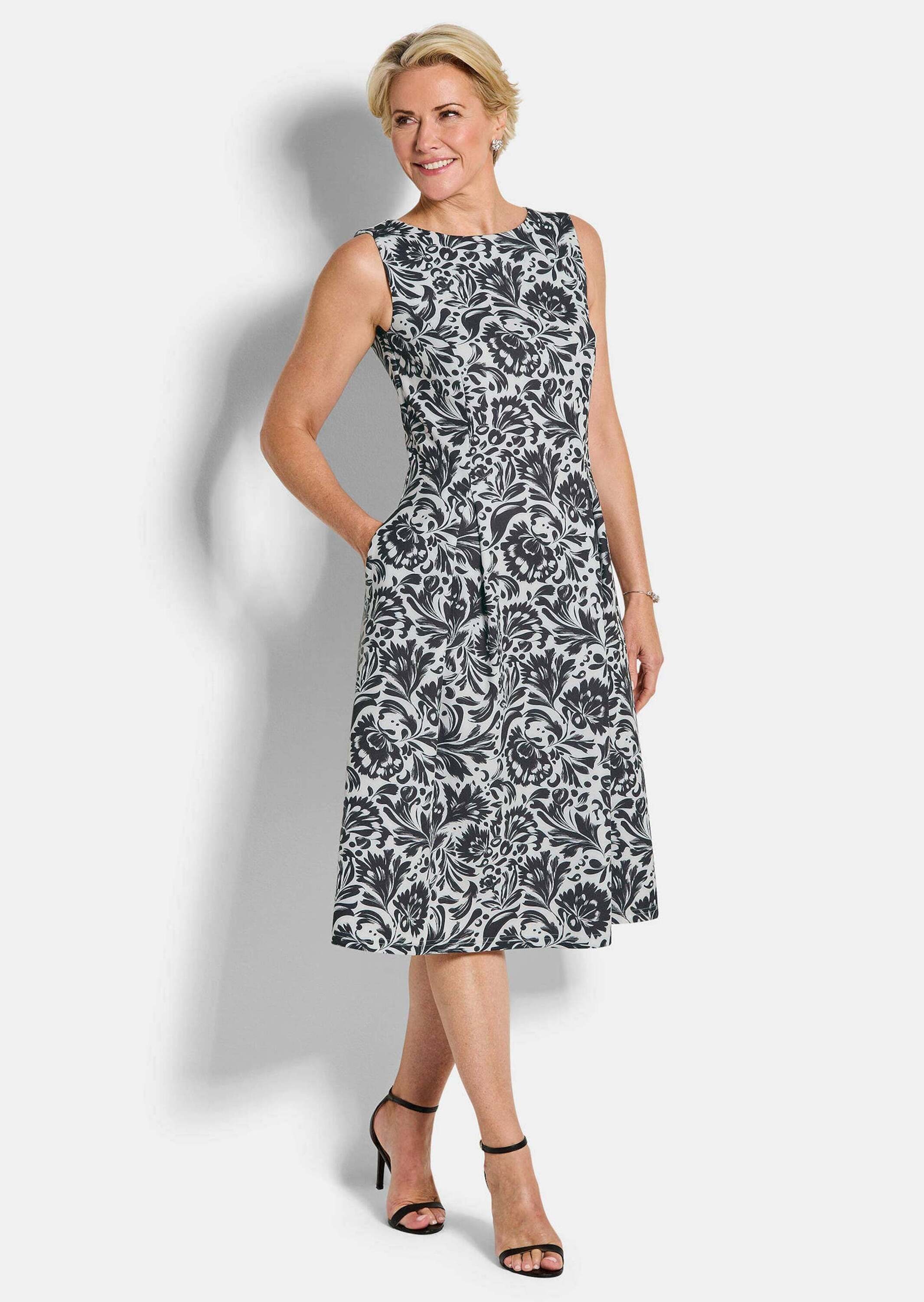 GOLDNER Sommerkleid »Kurzgröße Elegantes Kleid aus Crêpe-Jersey«