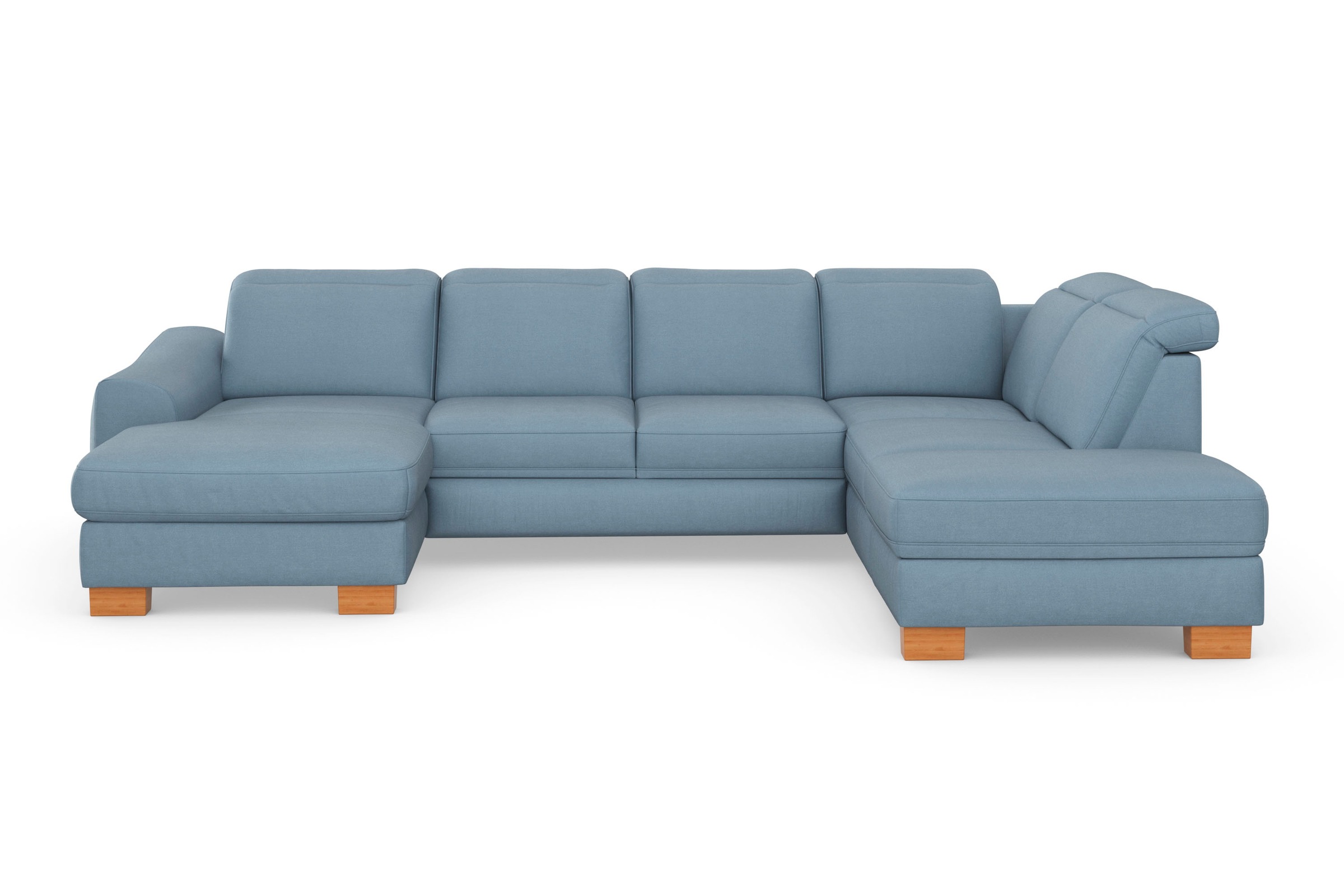 sit&more Wohnlandschaft »Dundee U-Form«, mit Federkern und Massivholzfüßen, wahlweise mit Kopfteilverstellung