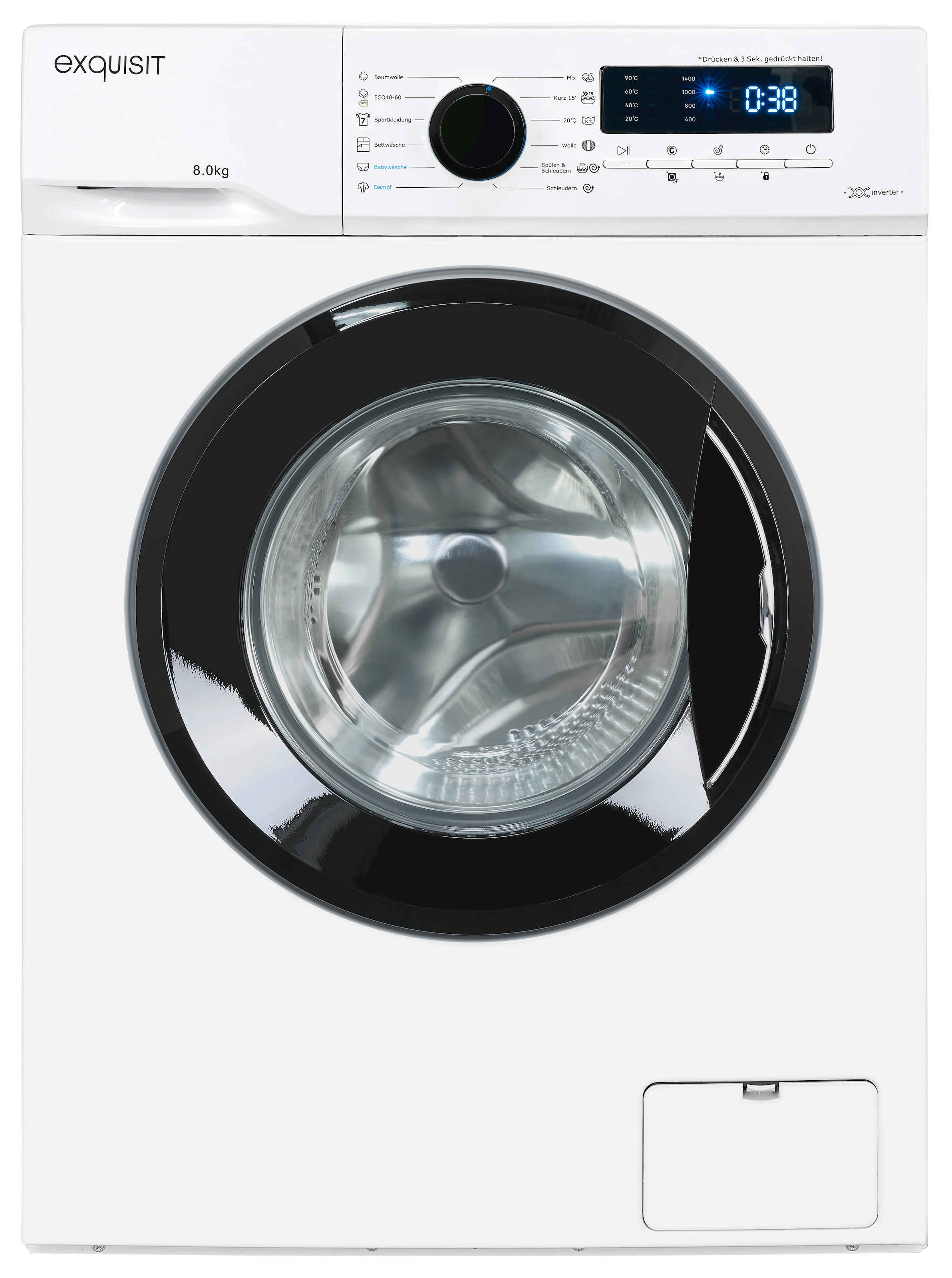 exquisit Waschmaschine »WA8014-020A weiss«, 8 kg, 1400 U/min