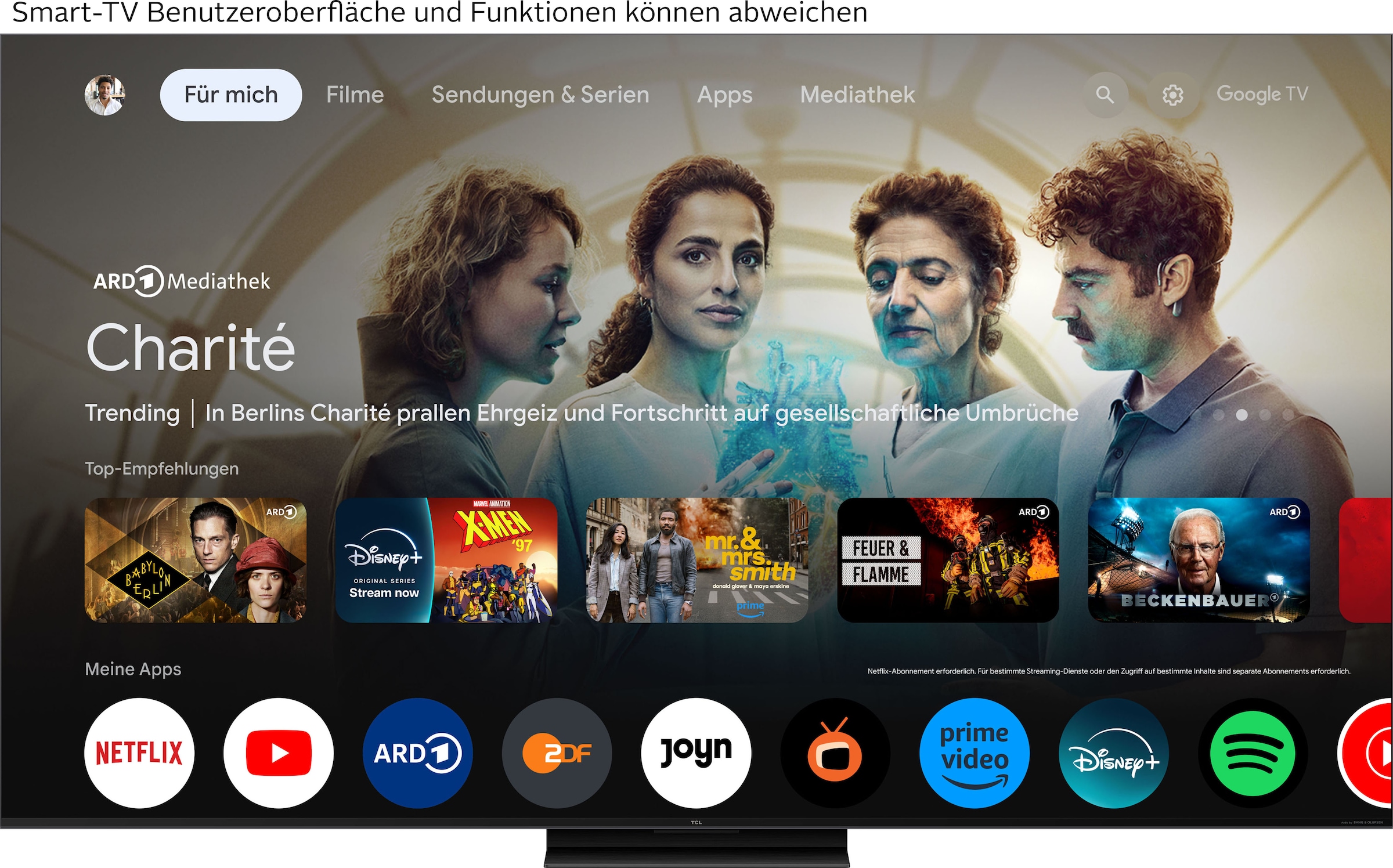 TCL QLED Mini LED-Fernseher »85Q7CX2«, Smart-TV-Google TV, Audio von Bang & Olufsen, Präzises Dimming, Smart TV, Apple TV, 4K HDR