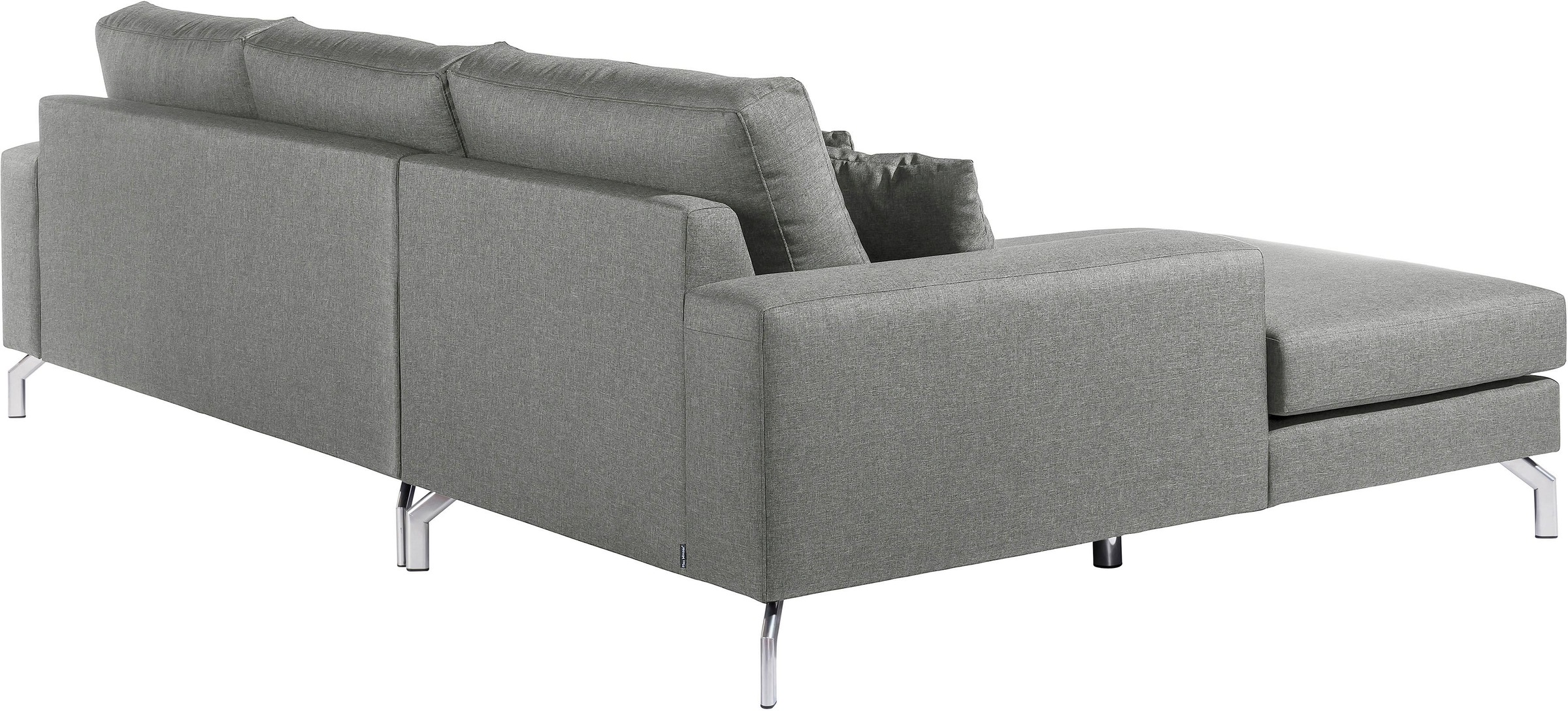 Max Winzer® Ecksofa »Flori Set inkl. Hocker, guter Sitzkomfort, aktuelles Design«, (Spar-Set, Ecksofa und Hocker), elegant mit abgewinkelten Chromfüßen, inklusive Zierkissen