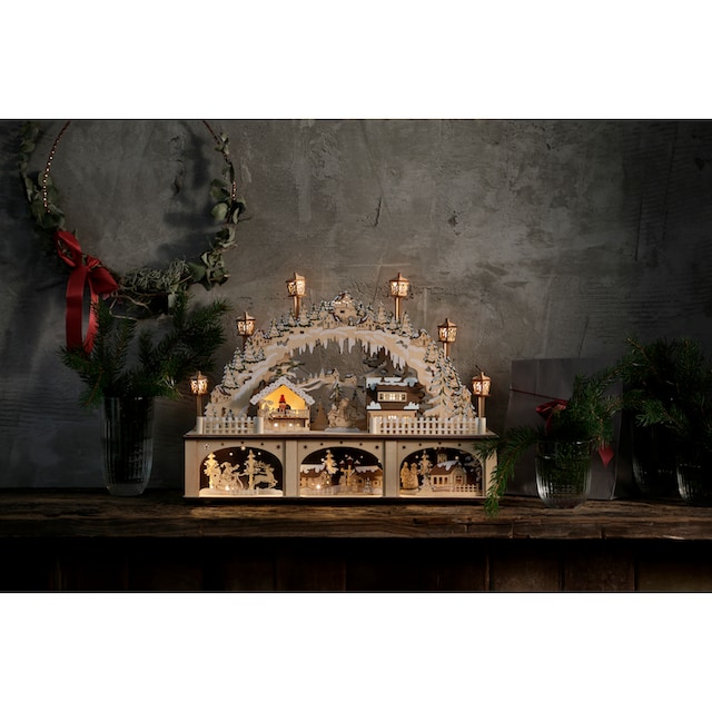 my home Schwibbogen »Baal, Weihnachtsdeko«, mit Unterbau und Weihnachtsmarkt,  45 x 33 cm