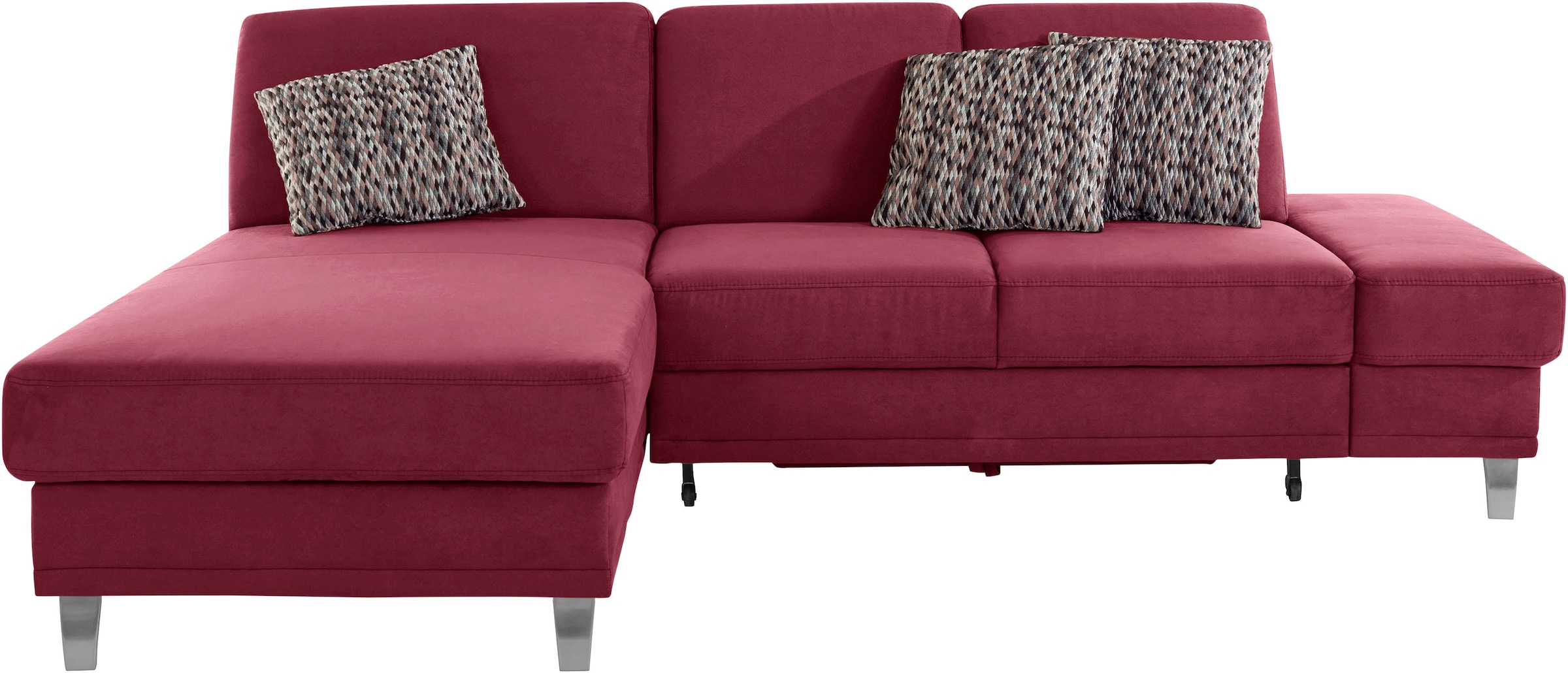 sit&more Ecksofa »Clio L-Form« wahlweise mit Bettfunktion oder Vorziehsitz und Bettkasten, Federkern