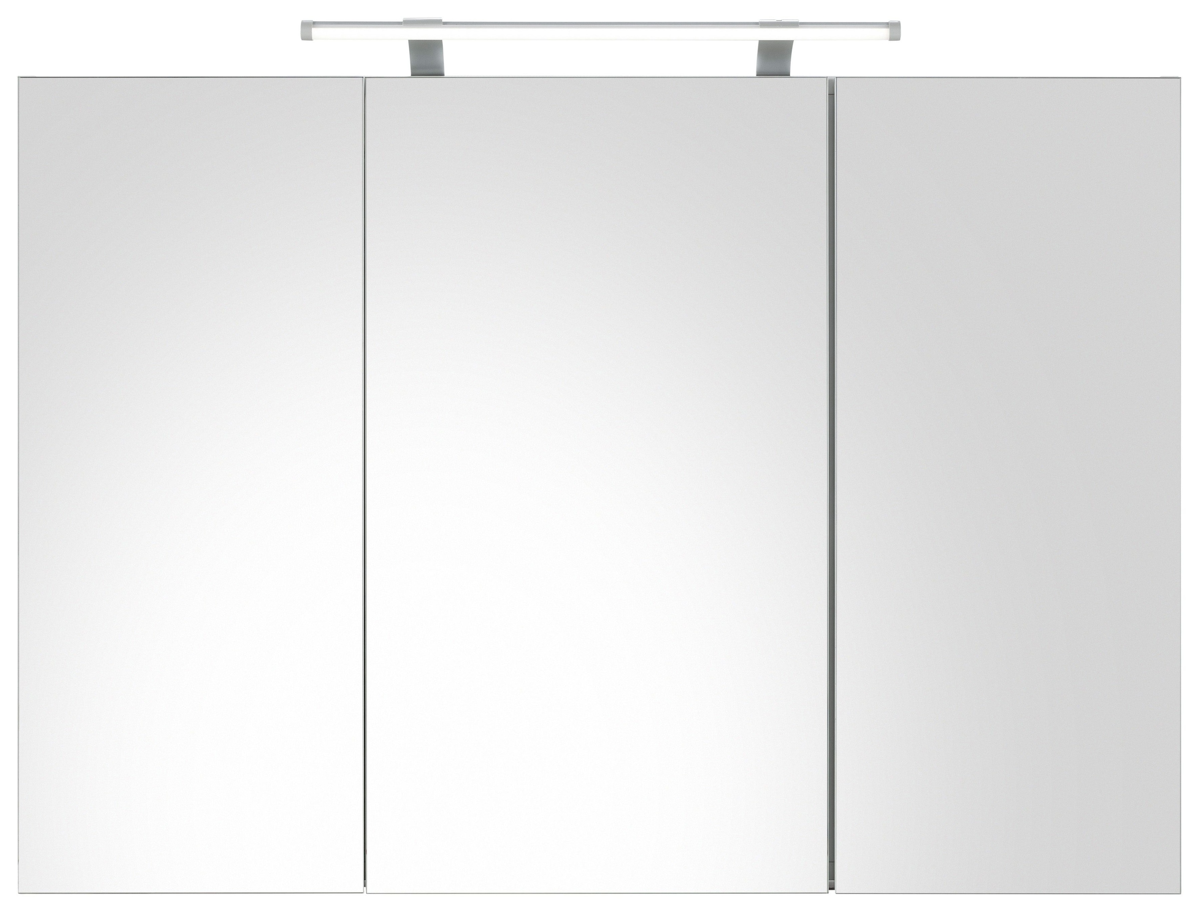 Schildmeyer Spiegelschrank »Dorina, mit höhenverstellbaren Glasböden made in Germany«, Breite 70 cm, 3-türig, LED-Beleuchtung, Schalter-/Steckdosenbox