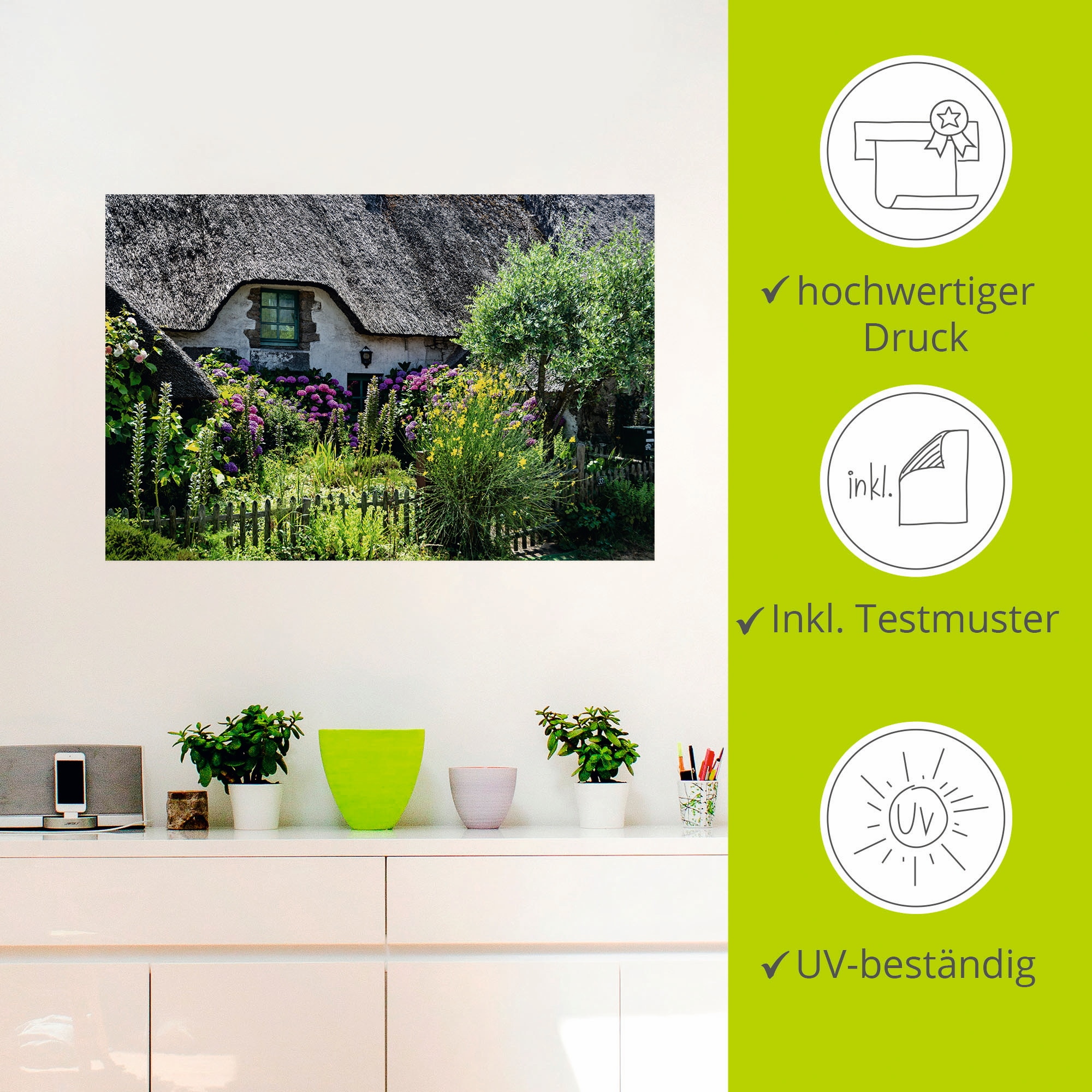 Artland Wandfolie »Altes Landhaus im Norden Frankreichs«, Gartenbilder, (1 St.), selbstklebend