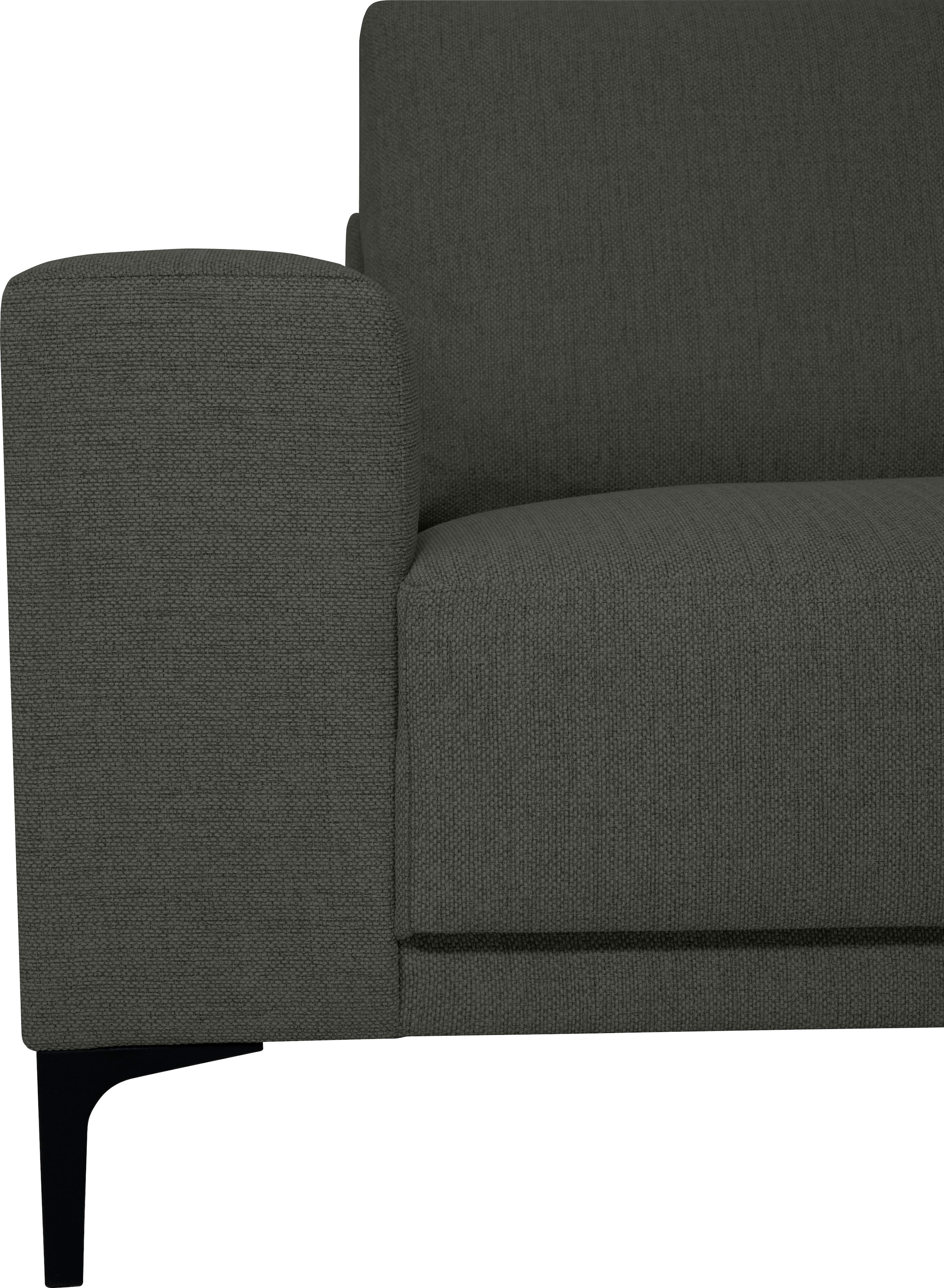 Places of Style Ecksofa »Xander, L-Form,«, Breite 289 cm, Webstoff, Soft-Touch Chenille, schwarze Metallfüße