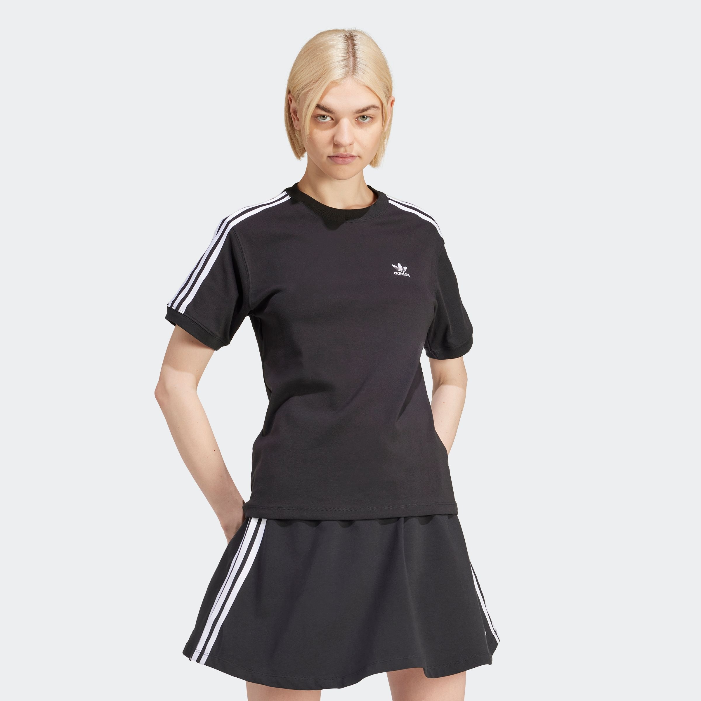 adidas Originals T-Shirt »3 STRIPE TEE«, drei Streifen Shirt mit Trefoil Logo