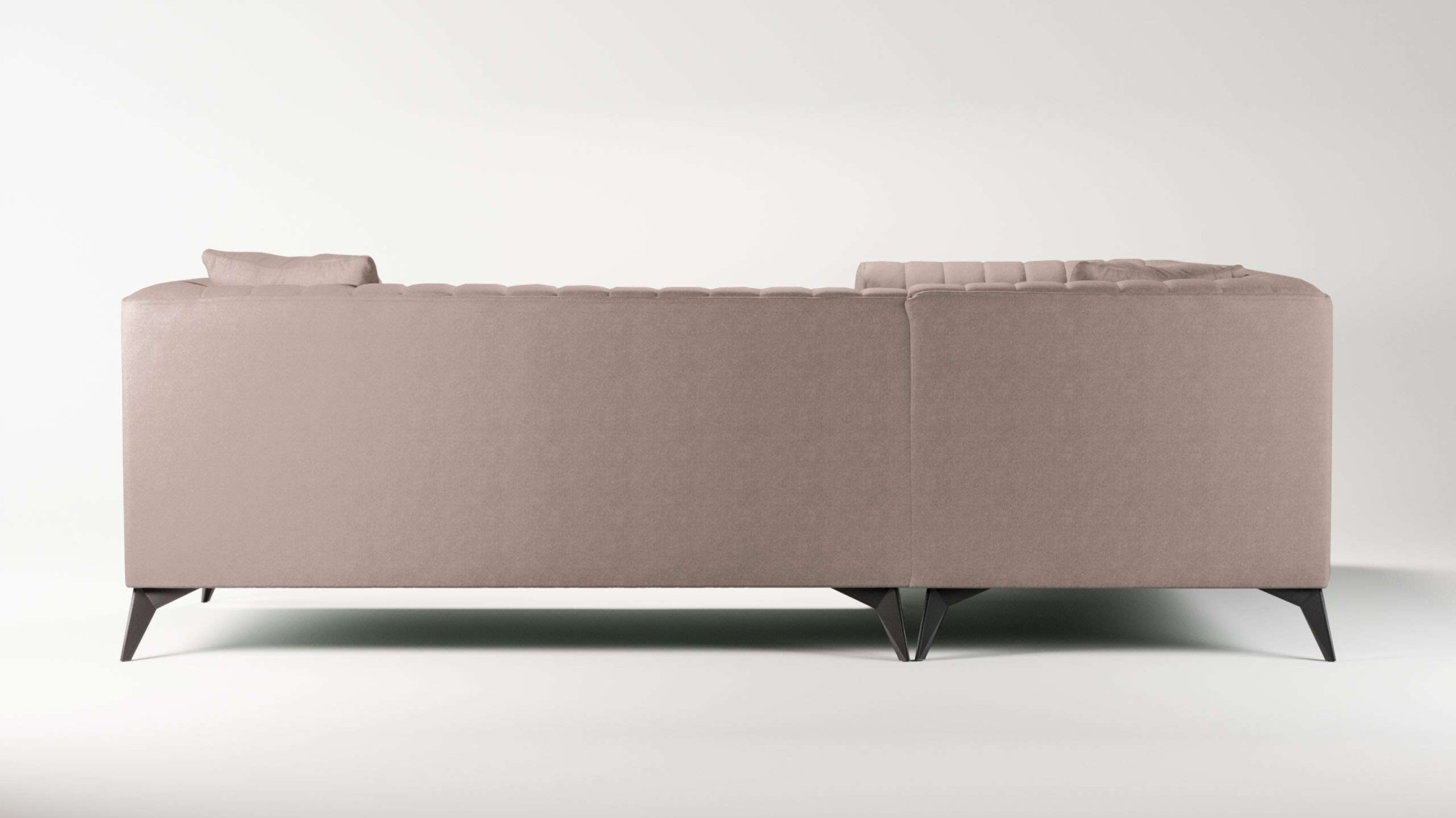 Places of Style Ecksofa »MATTHEW L-Form ideal für kleine Räume, Maße B/T/H: 240/167/74 cm«, elegantes Designsofa, Steppung im Rücken, incl. Zierkissen