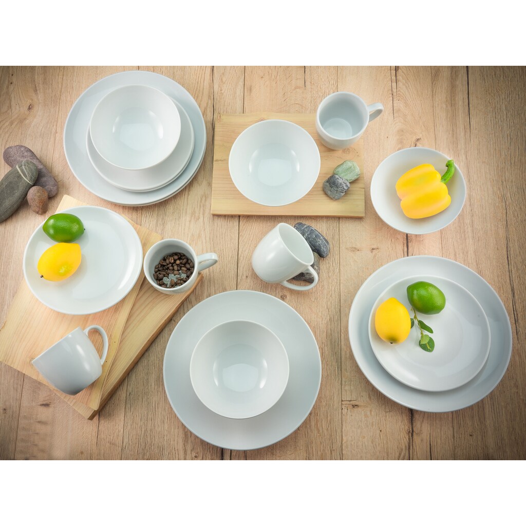 CreaTable Kombiservice »Geschirr-Set Bistrot«, (Set, 16 tlg., Kaffeeservice und Tafelservice im Set, für 4 Personen)