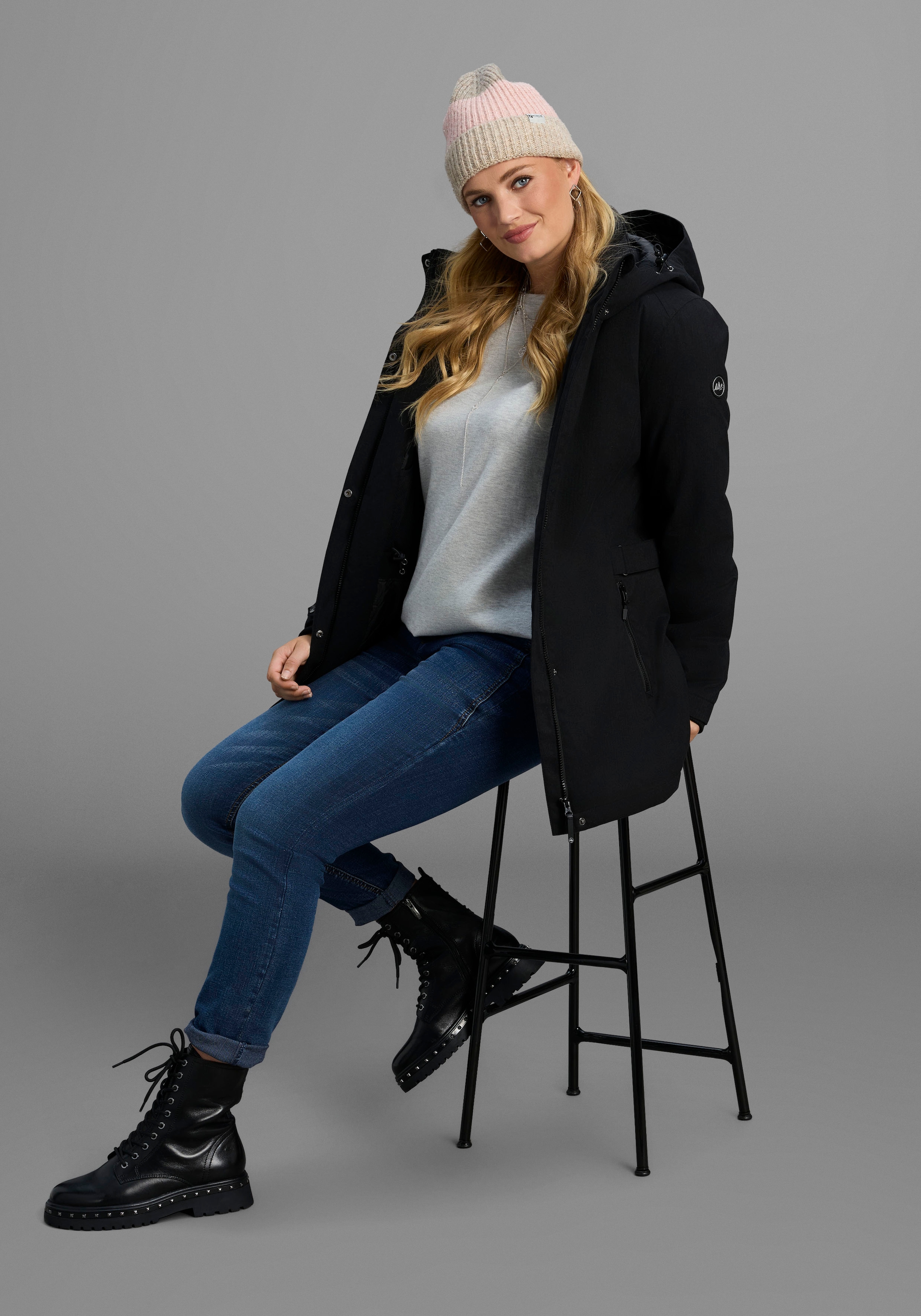 Polarino Funktionsparka mit Kapuze Große Größen, Winterjacke,  wasserabweisend, winddicht  atmungsaktiv