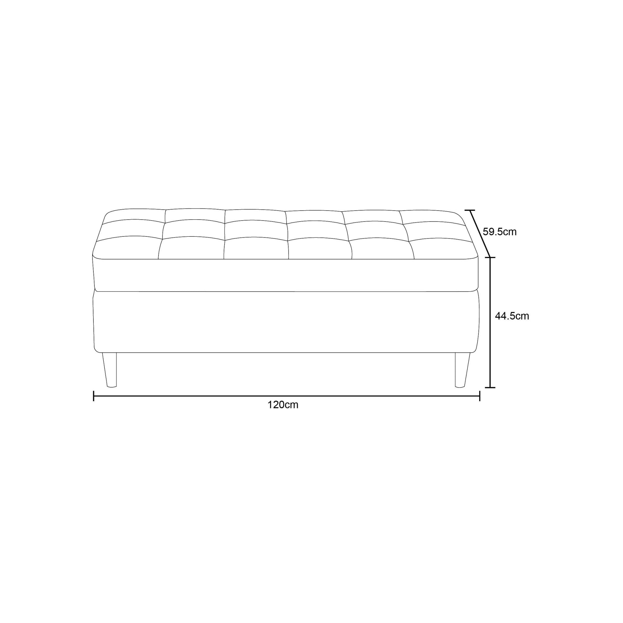 Dorel Home Ottomane »LINDHUS, Breite 120 cm« Knopfsteppung, individuell zu kombinieren, Cord und Chenille-Bezug