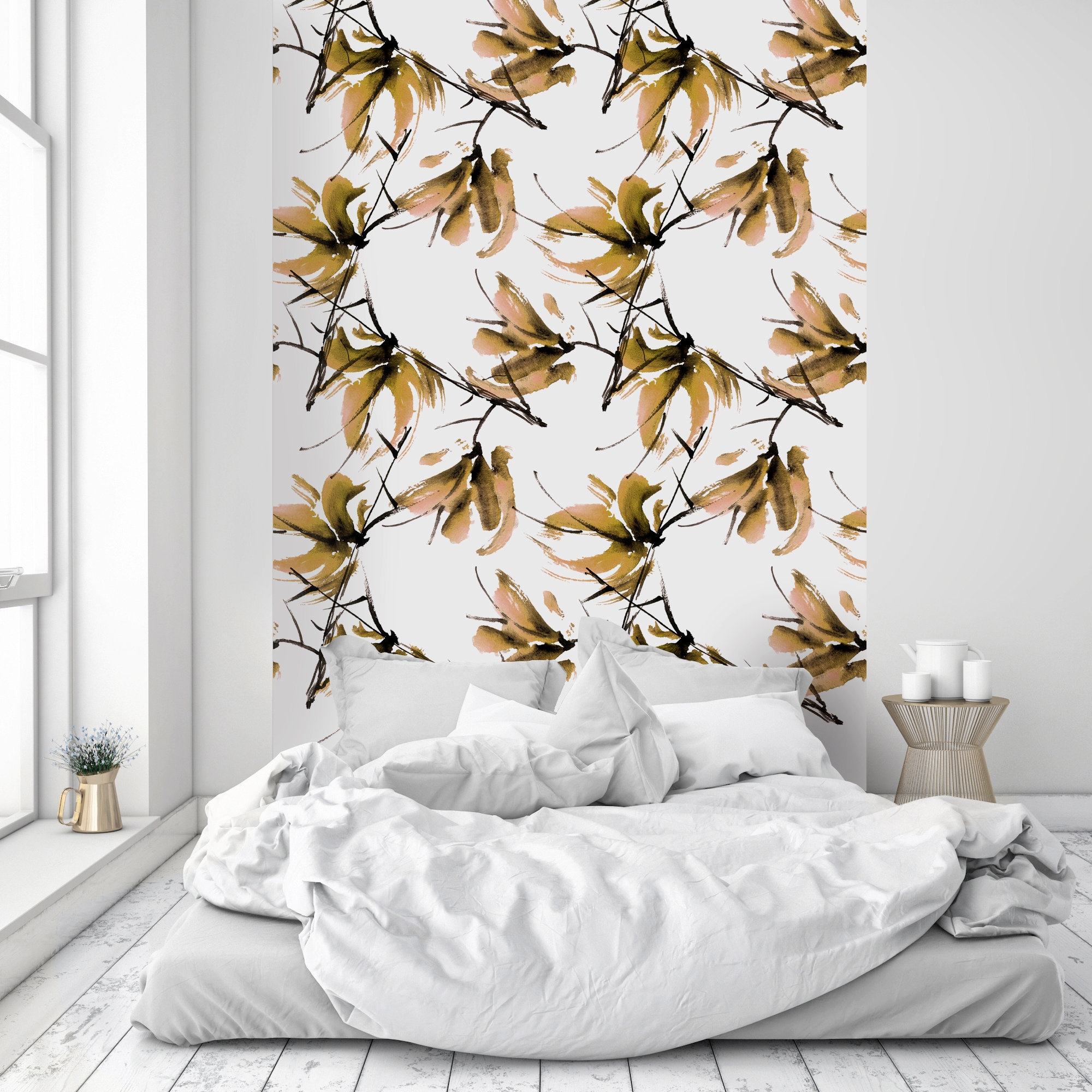 queence Vinyltapete »Bunte Blumen«, floral-geblümt-gemustert-Motiv, 90x250cm, selbstklebend, kinderleichte Anbringung, Sticker