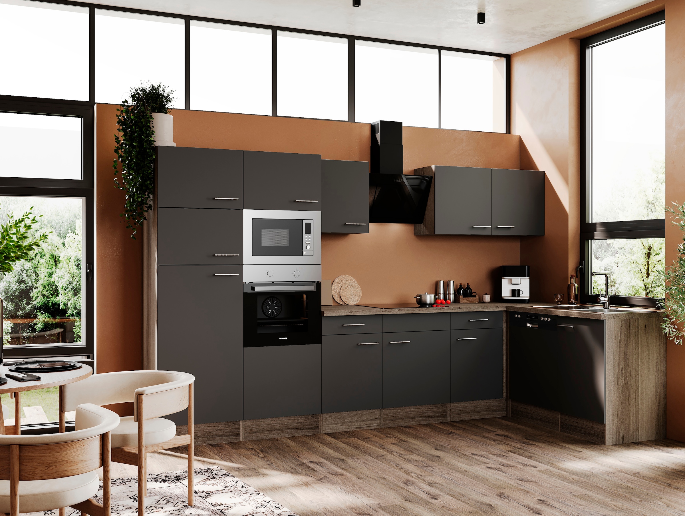 RESPEKTA Küchenzeile »Oliver« Breite 340 cm, wechselseitig aufbaubar