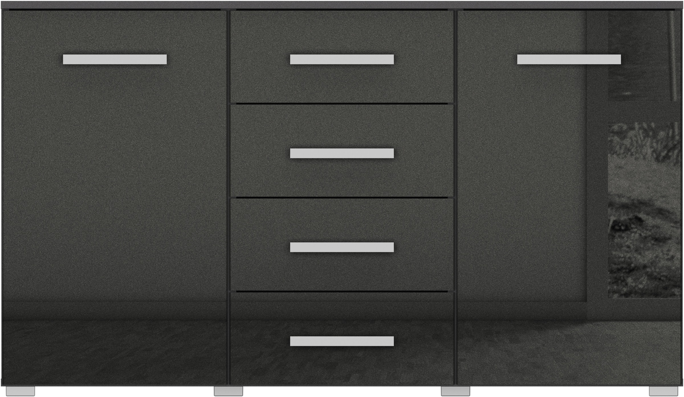 rauch Schubkastenkommode »Sideboard Kommode Kombikommode KOLUNA mit Hochglanzfront«, (Breite 120 cm), vier große Schubladen, mit insgesamt 4 Einlegeböden MADE IN GERMANY