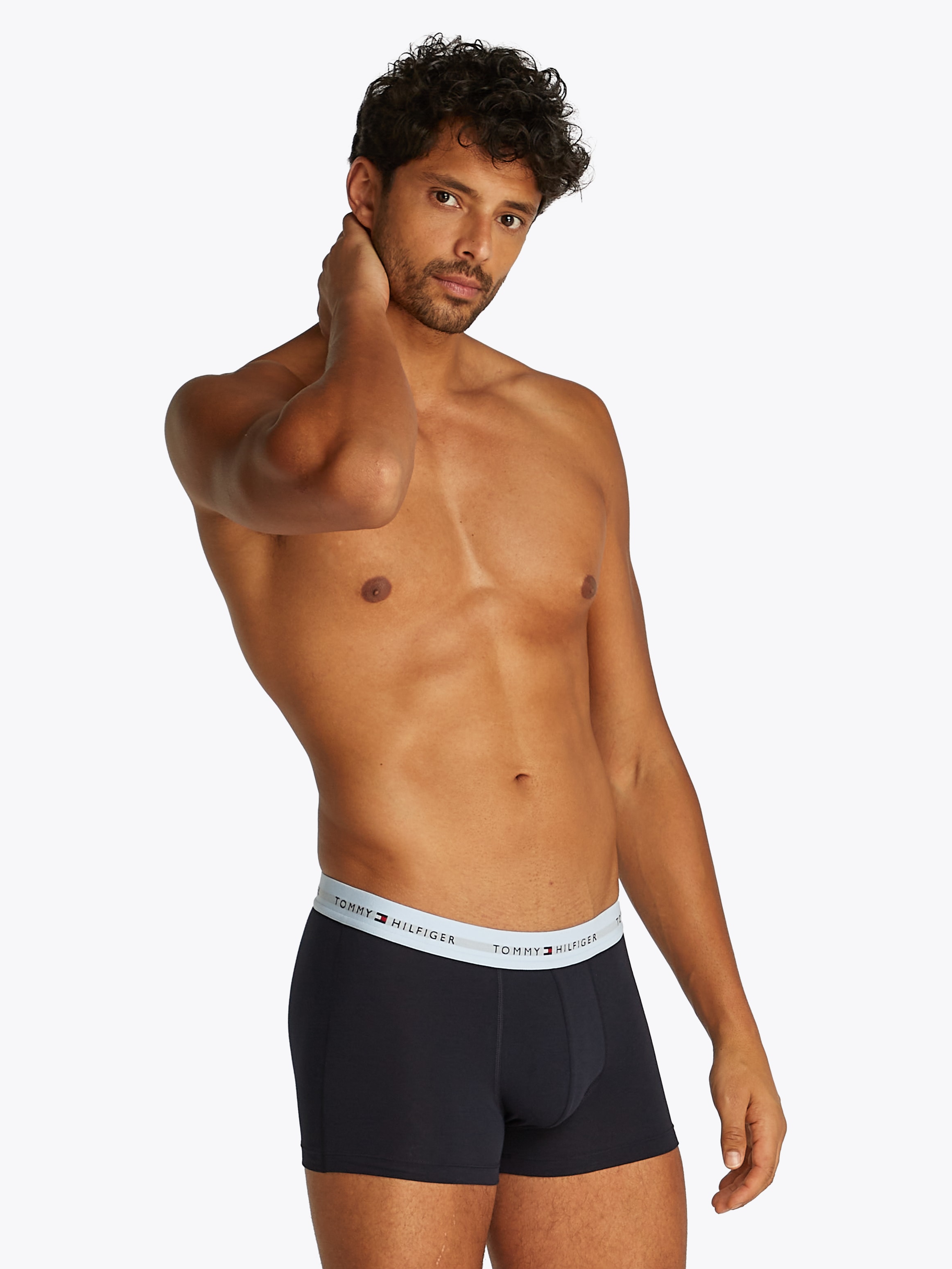 Tommy Hilfiger Underwear Trunk »3P WB TRUNK«, (Packung, 3 St., 3er-Pack), mit kontrastfarbenem Logobund