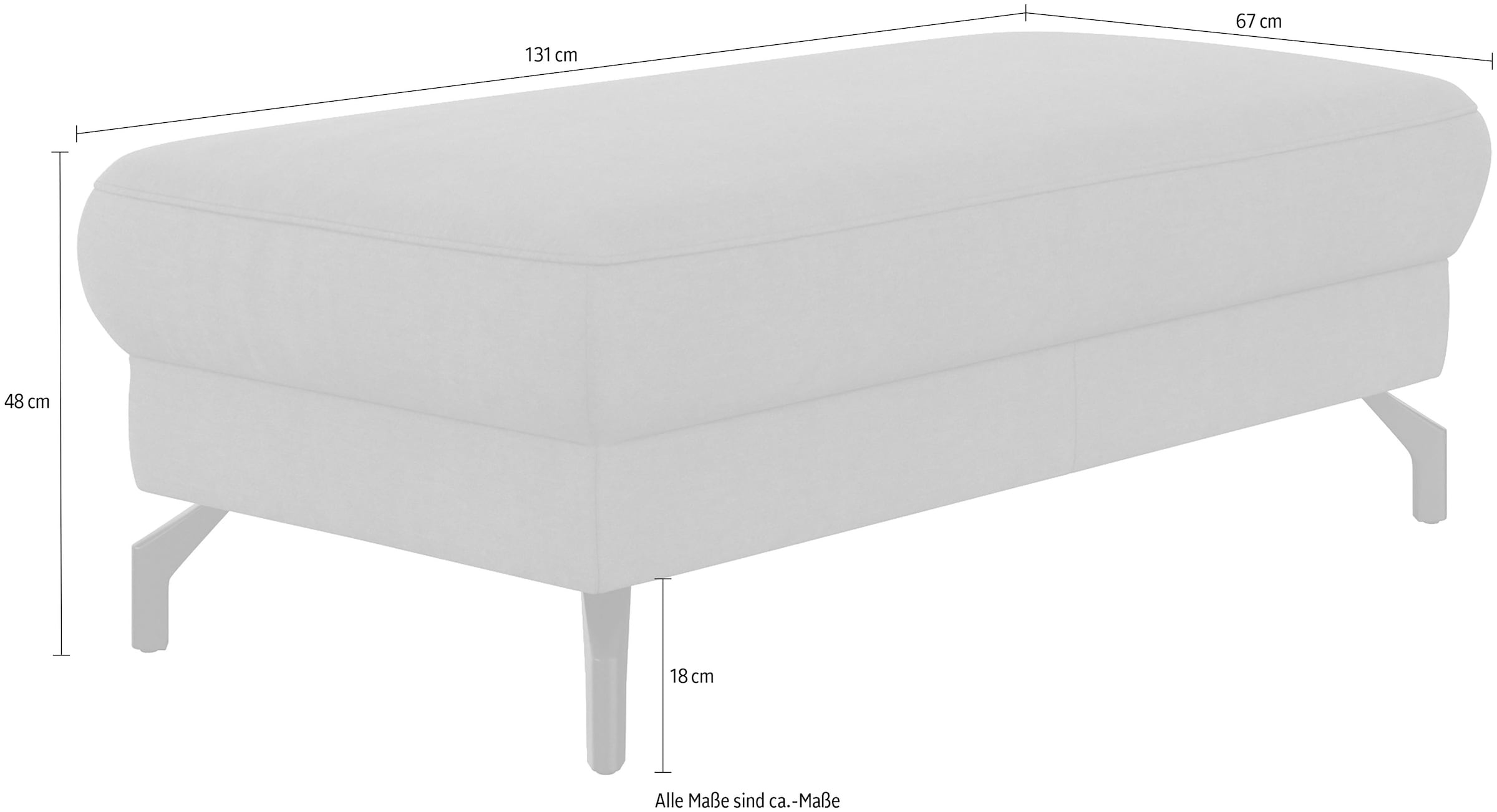 sit&more Hockerbank »Cinturo« mit Federkern, Sitzhöhe 48 cm