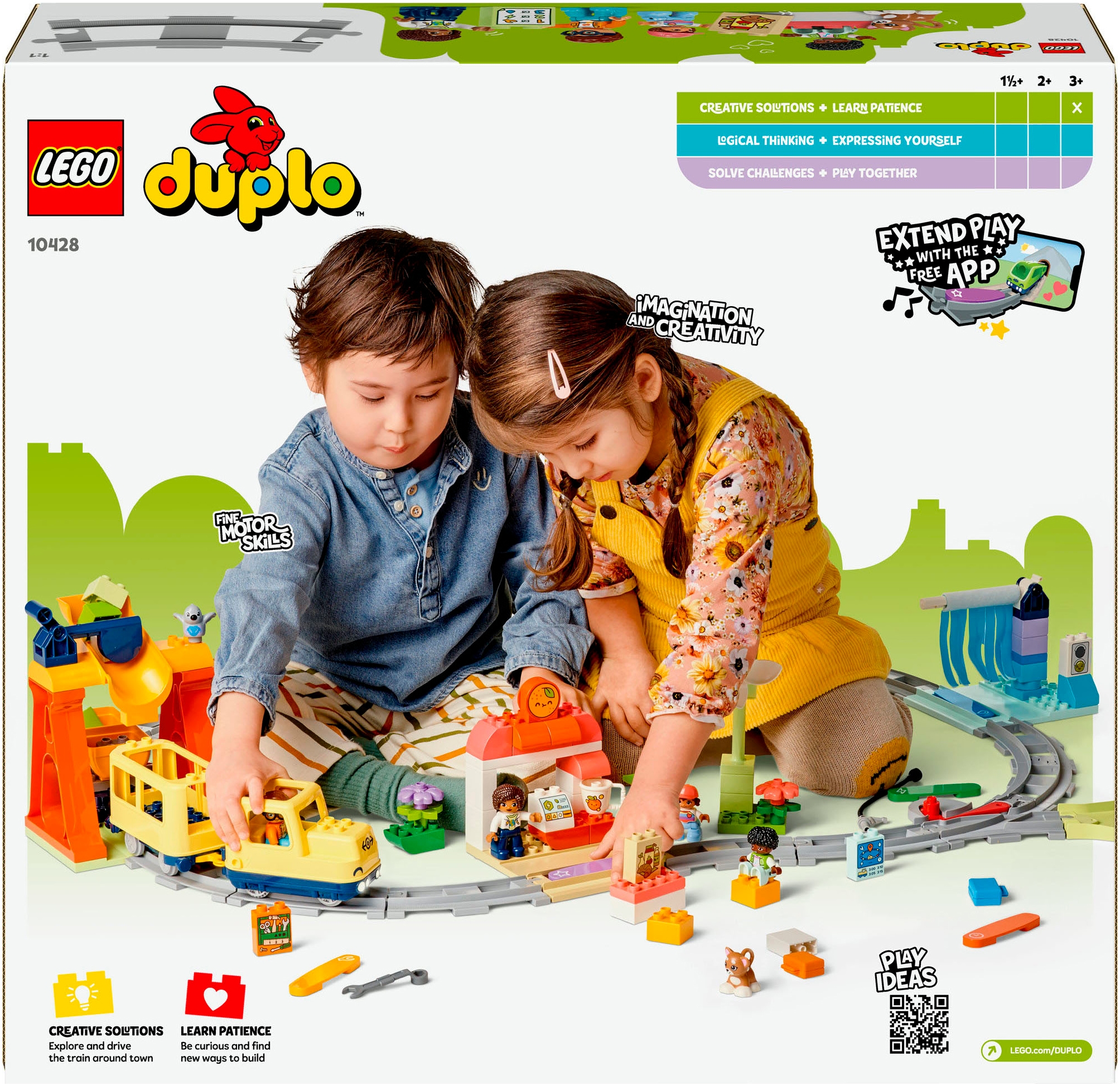 LEGO® Konstruktionsspielsteine »Große interaktive Eisenbahn (10428), LEGO DUPLO Town«, (103 St.), Made in Europe