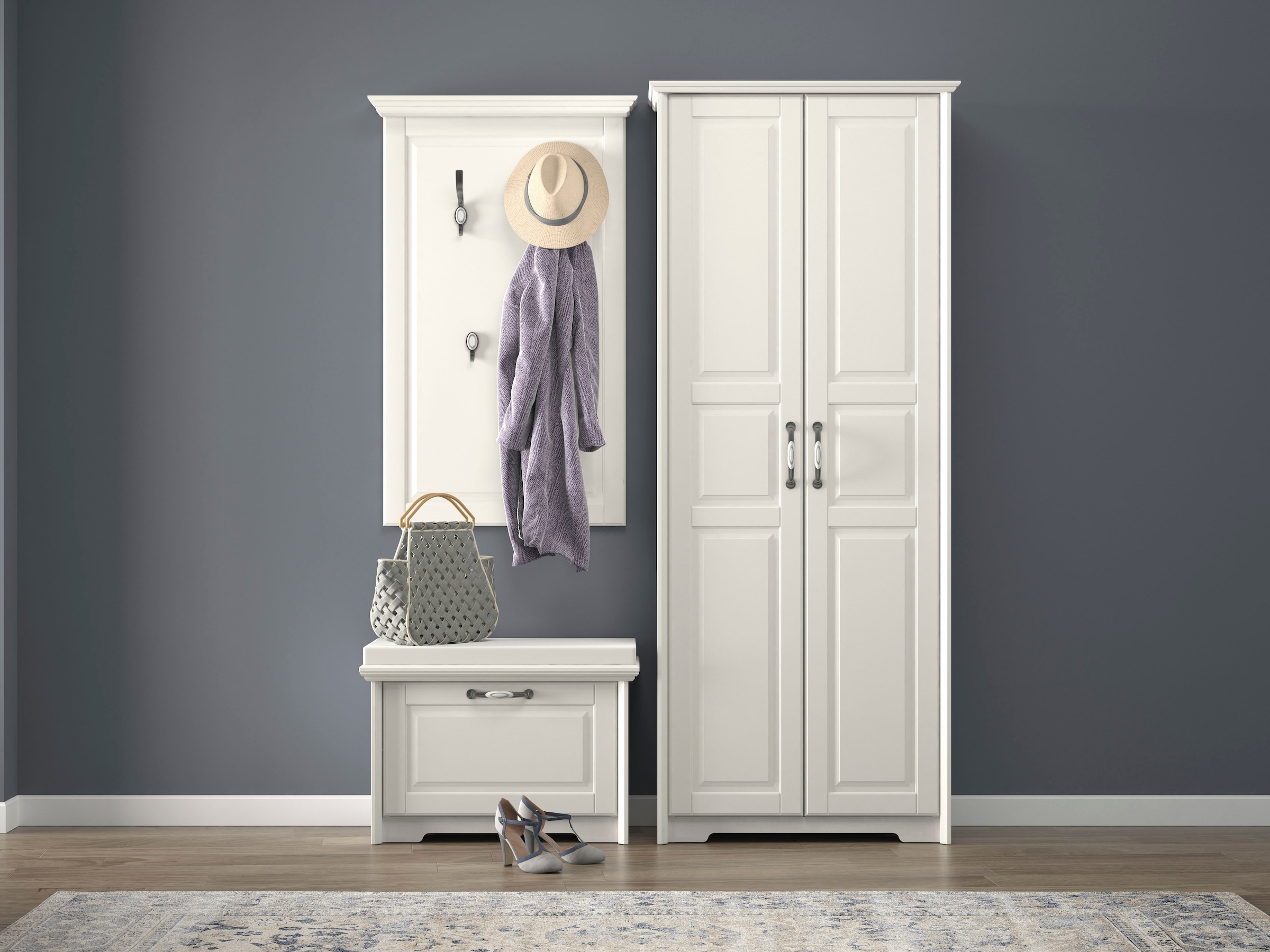 Home affaire Garderobenschrank »Evergreen«, UV lackiert, mit Soft-Close-Funktion und ausziehbarer Kleiderstange