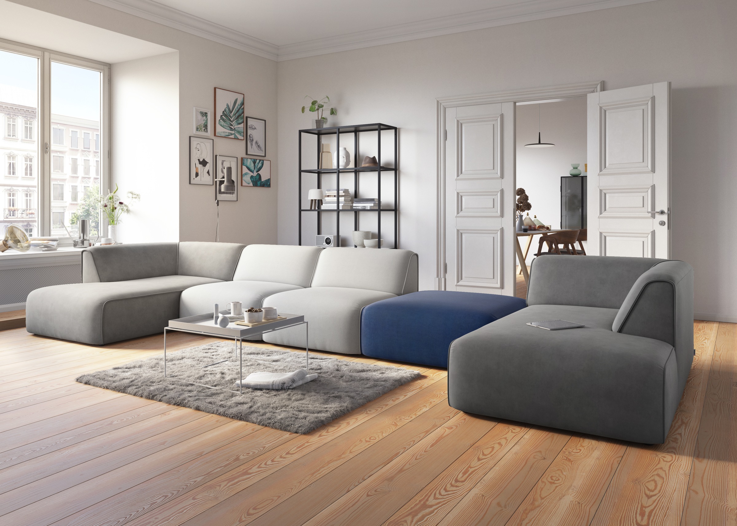 RAUM.ID Ottomane »Merid Chaiselongue, Maße B/T/H: 100/162/70 cm«, als Modul oder separat verwendbar, für individuelle Zusammenstellung