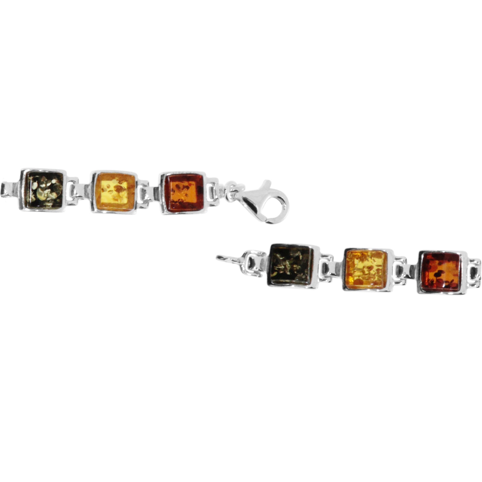 OSTSEE-SCHMUCK Armband »- Classic 6x6 mm - Silber 925/000 - Bernstein«