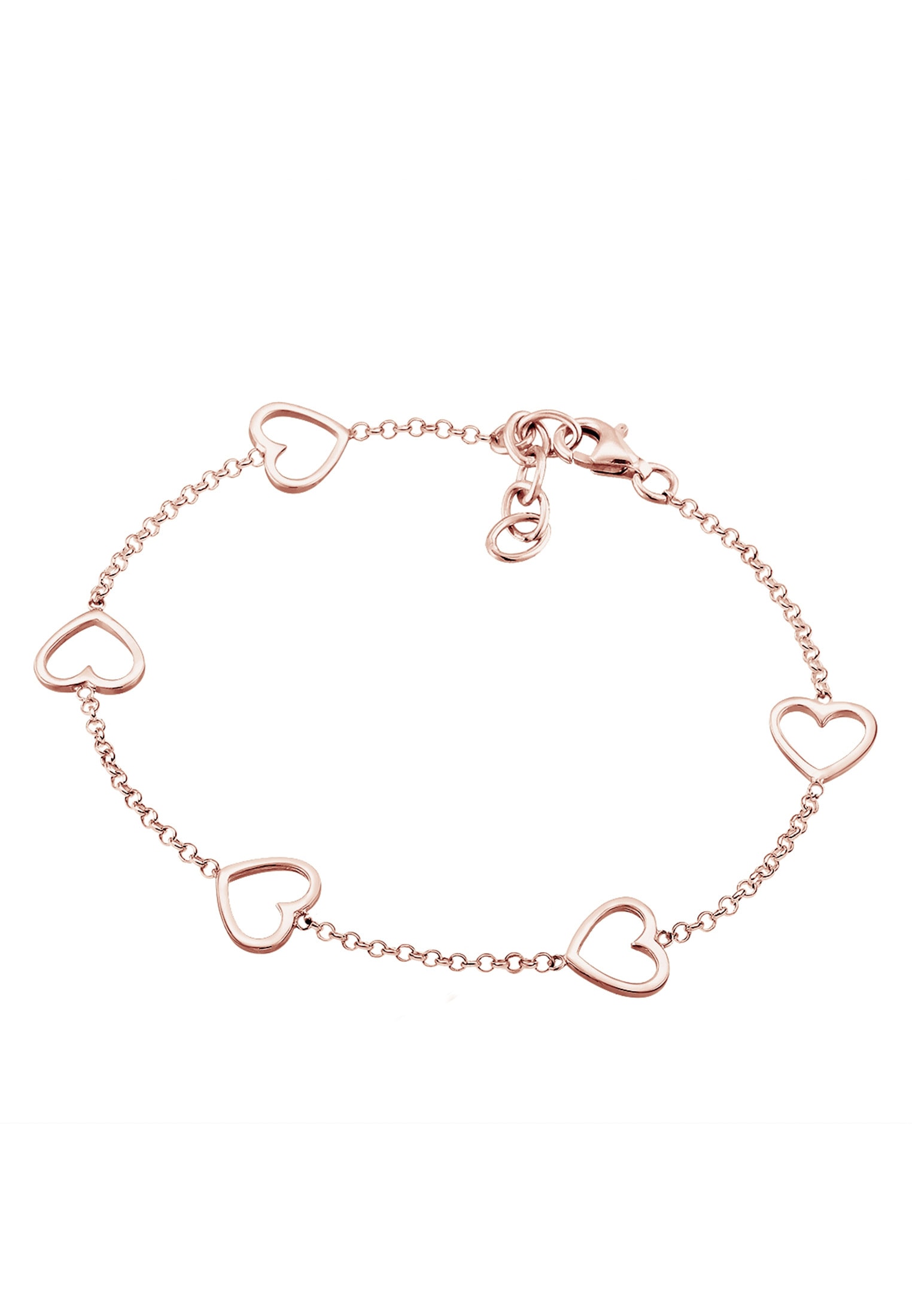 Elli Armkette »Armband Herz Liebe Cut-Out Basic Trend Romantik 925 Silber«