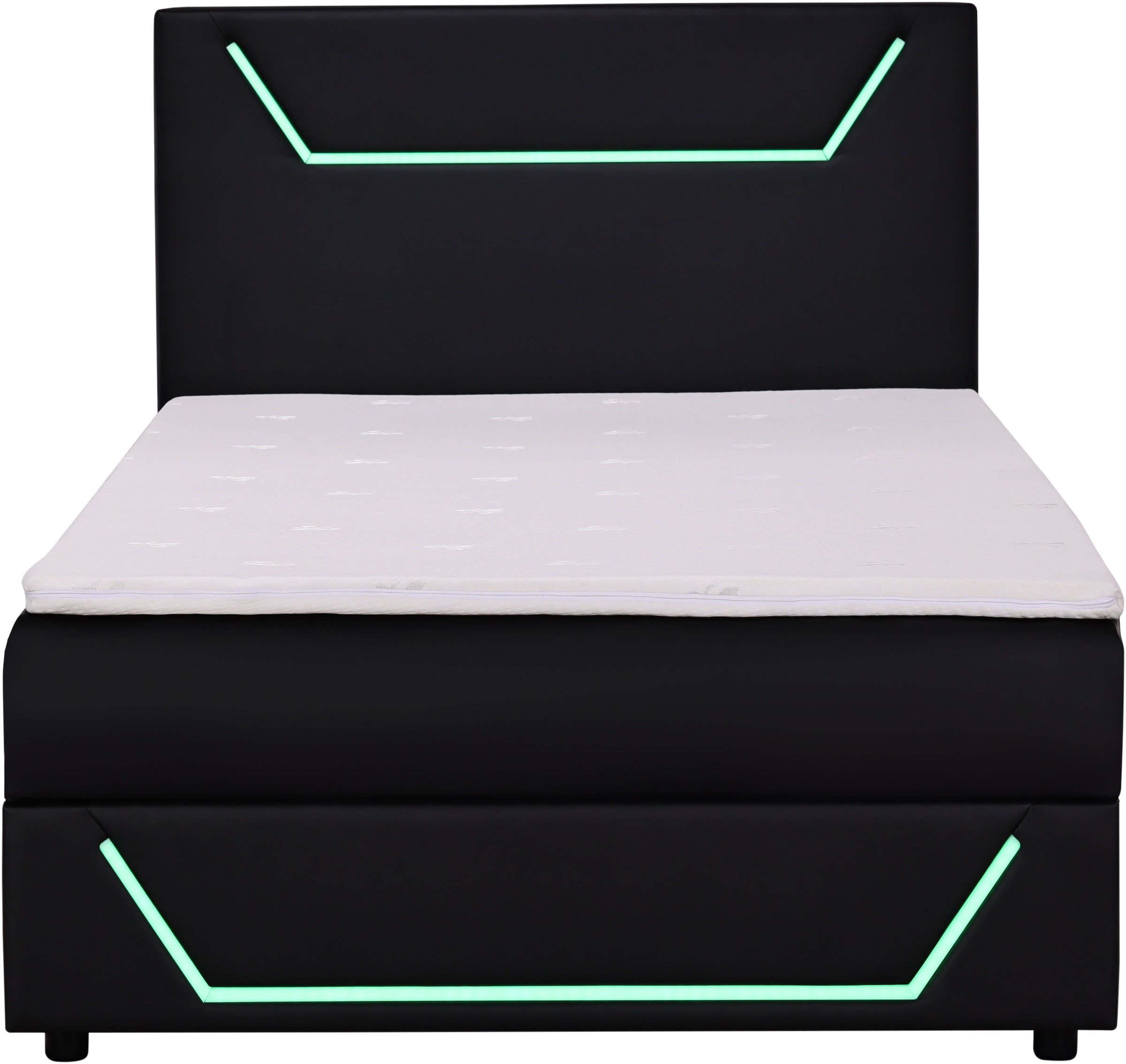 Home affaire Boxbett »GALAXY inkl. Bettkasten, mit grüner LED-Beleuchtung, Breite: 120cm« Gamingbett mit USB-C und USB-A Anschluss am Kopfteil, inkl. Topper